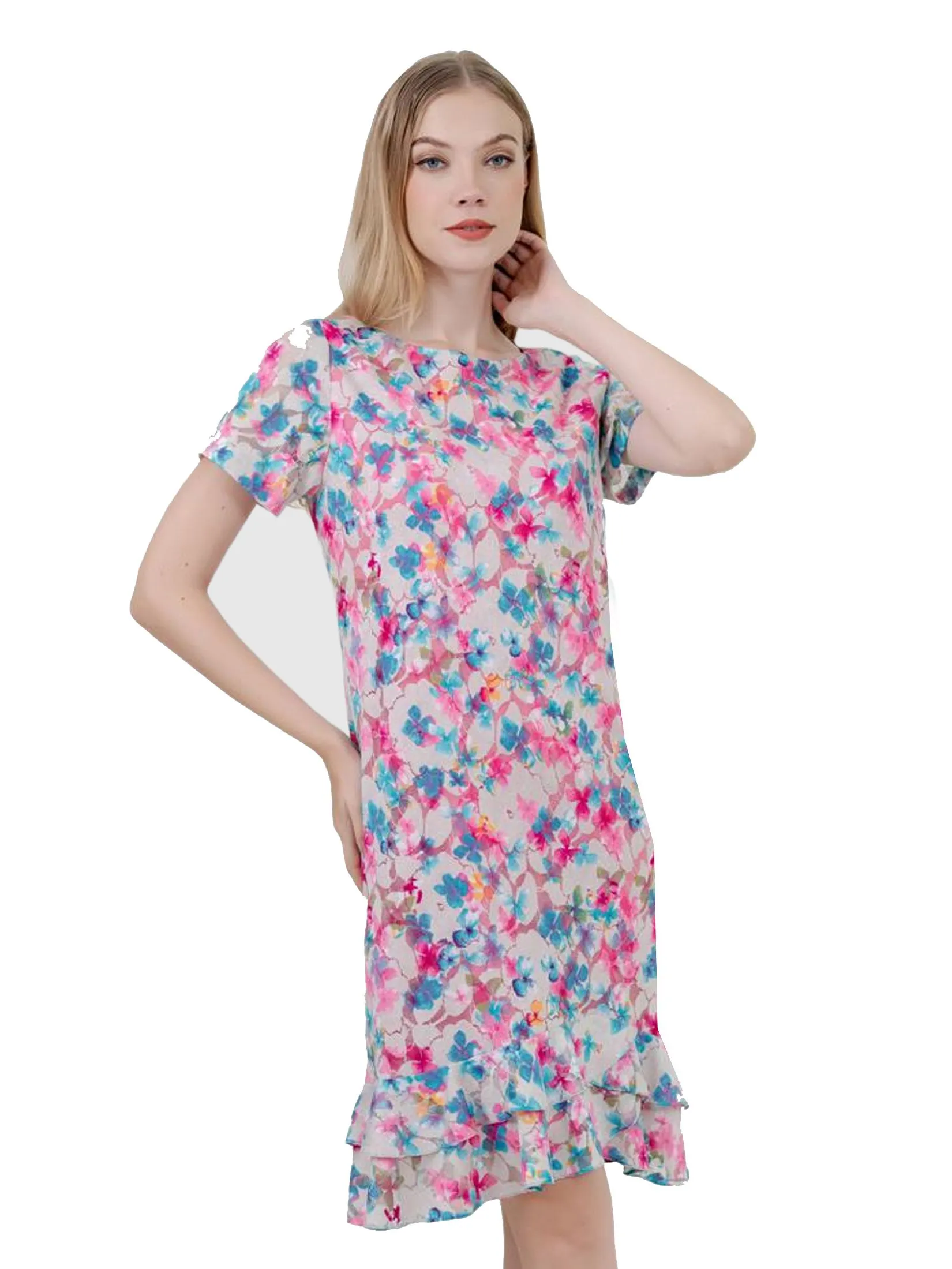 VERONIQA Women Dress Velvet Pink VERONIQA Women Dress Velvet Pink