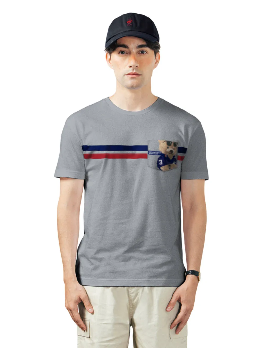 BEVERLY HILLS POLO CLUB Grey Unisex T-Shirt REGULAR-FIT Model BNSR164