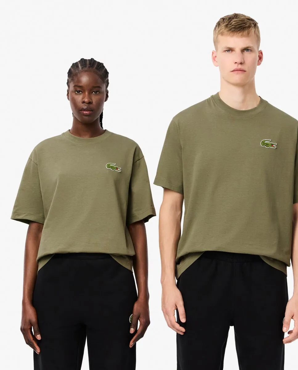 LACOSTE Loose Fit Heavy Cotton Badge T-shirt Green LACOSTE Loose Fit Heavy Cotton Badge T-shirt Green