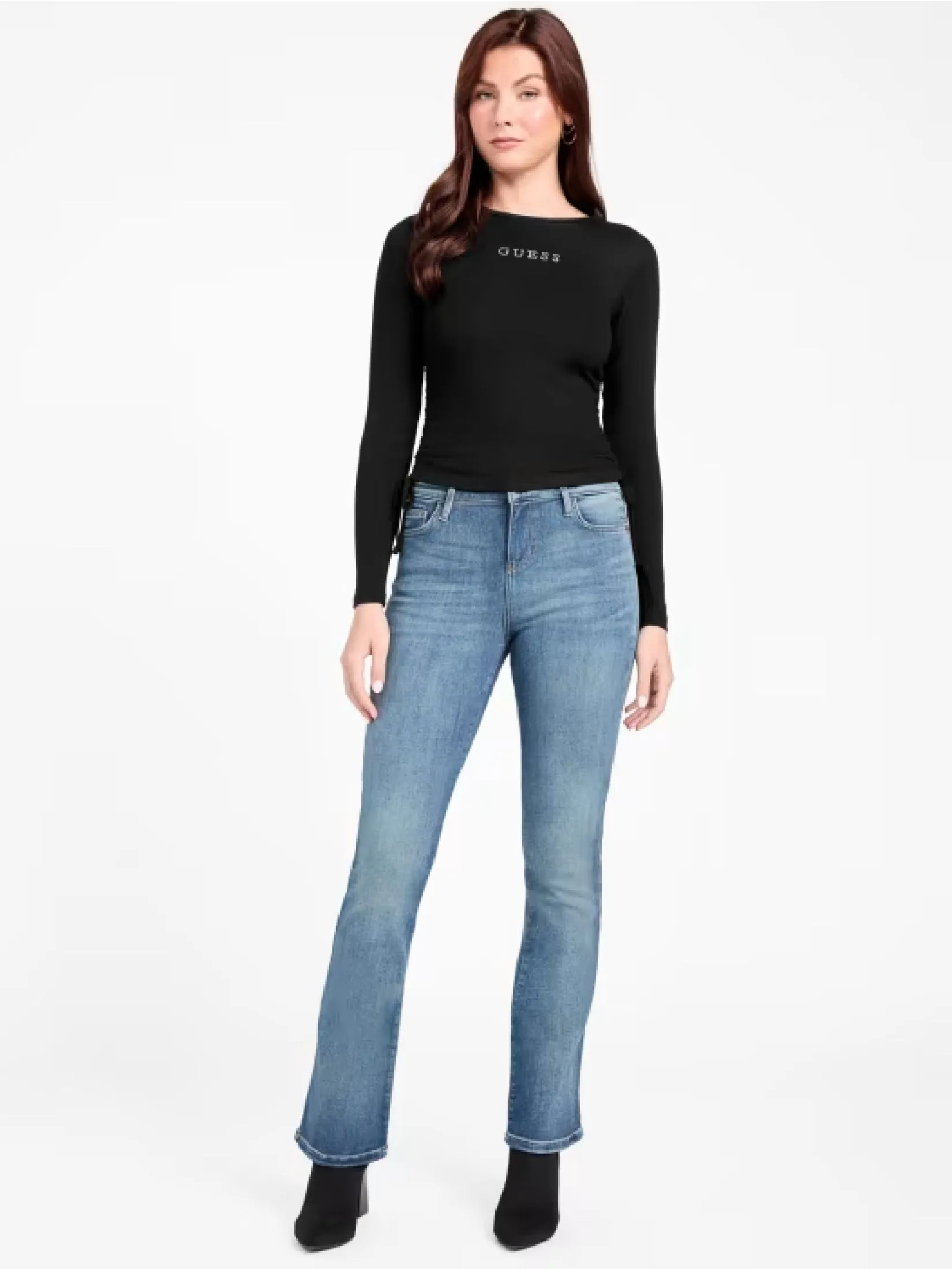 GUESS Guess Women Mardy Logo Top Q5OP03KAQX0 - Black GUESS Guess Women Mardy Logo Top Q5OP03KAQX0 - Black