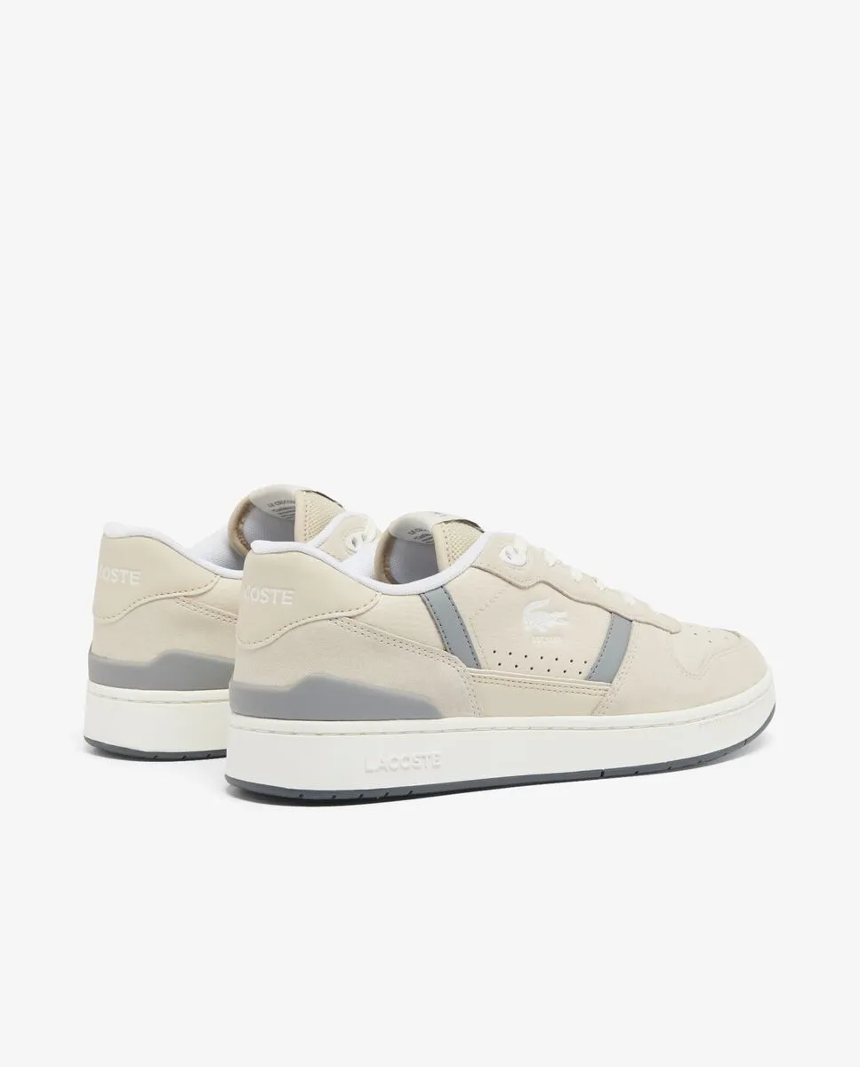 LACOSTE Men’s T-Clip Set Suede Sneakers White LACOSTE Men’s T-Clip Set Suede Sneakers White