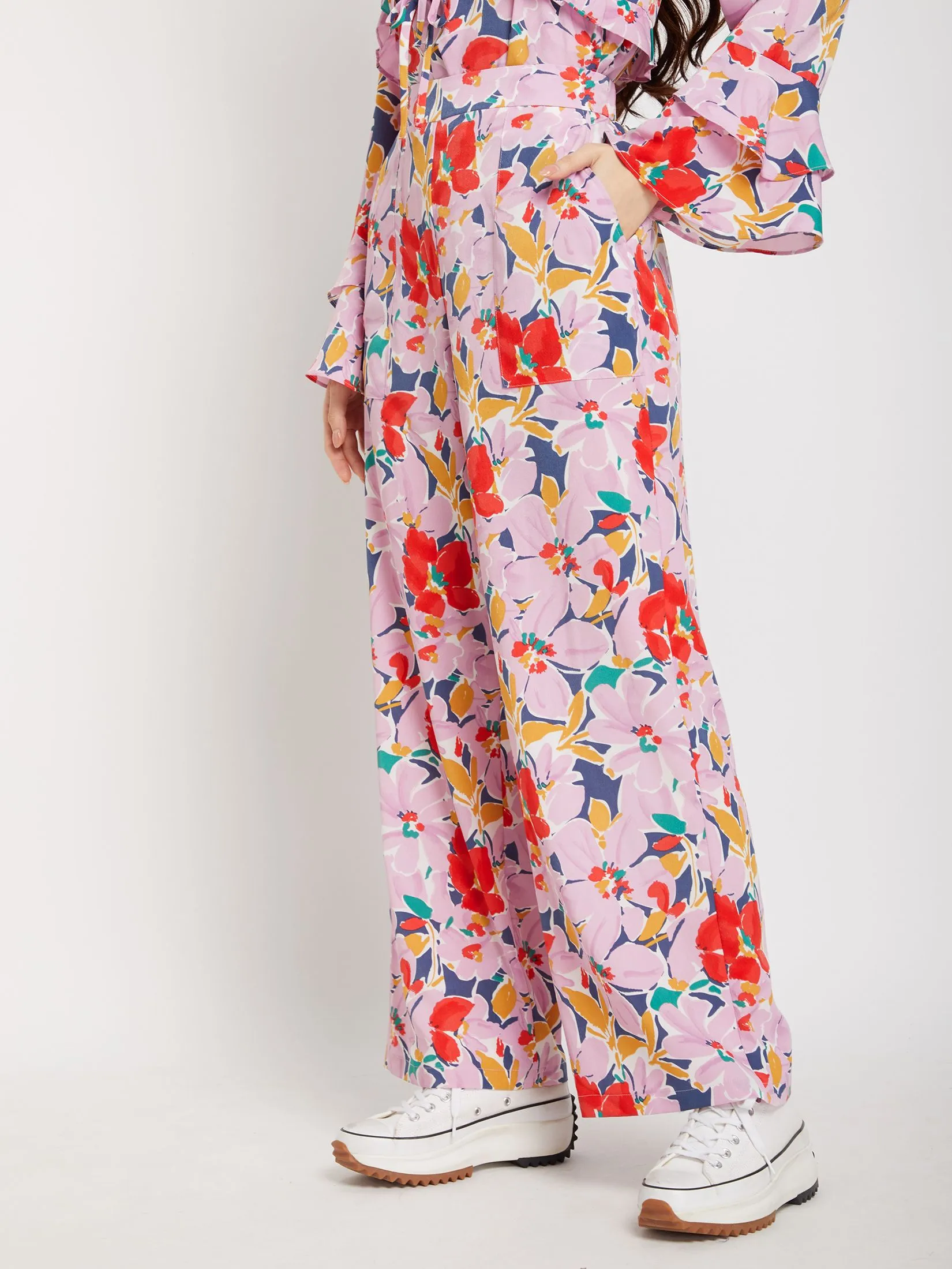 DEFRY 01 Women Pants Floral Printed DEFRY 01 Women Pants Floral Printed