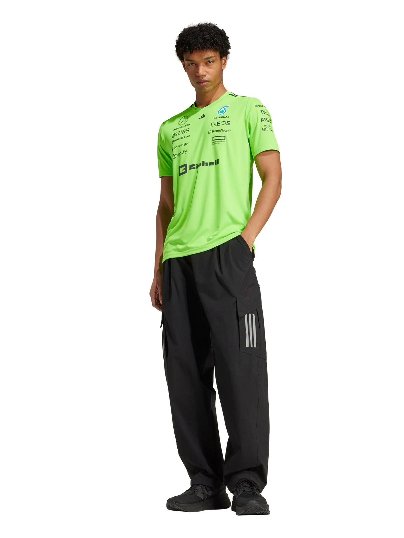 ADIDAS Men Set Up Jersey Mercedes - Amg Petronas Formula One Team Green / Solar Green / Black ADIDAS Men Set Up Jersey Mercedes - Amg Petronas Formula One Team Green / Solar Green / Black