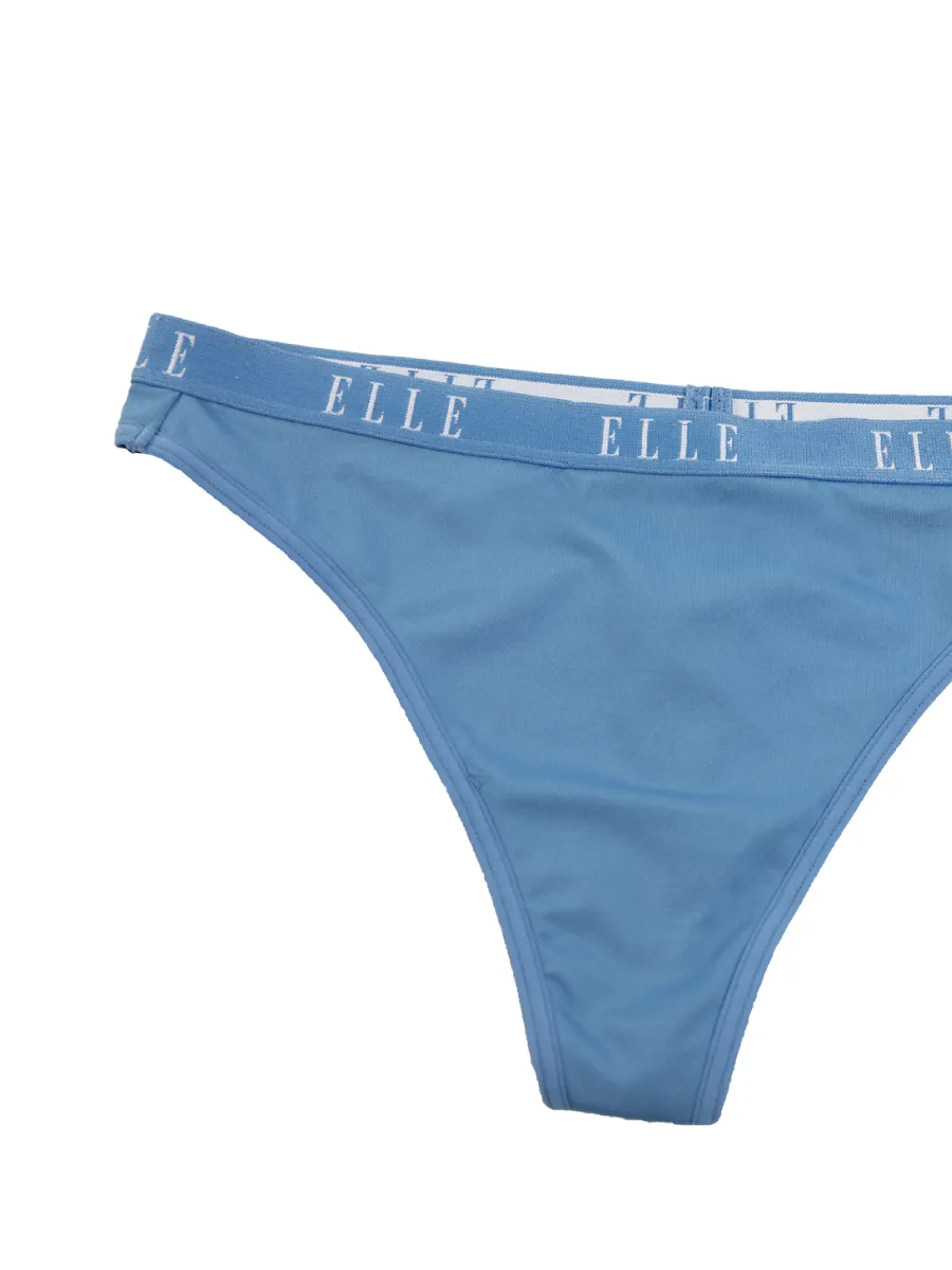 ELLE LINGERIE Women G-STRING woven rubber LOGO ELLE LU8724 - Blue ELLE LINGERIE Women G-STRING woven rubber LOGO ELLE LU8724 - Blue