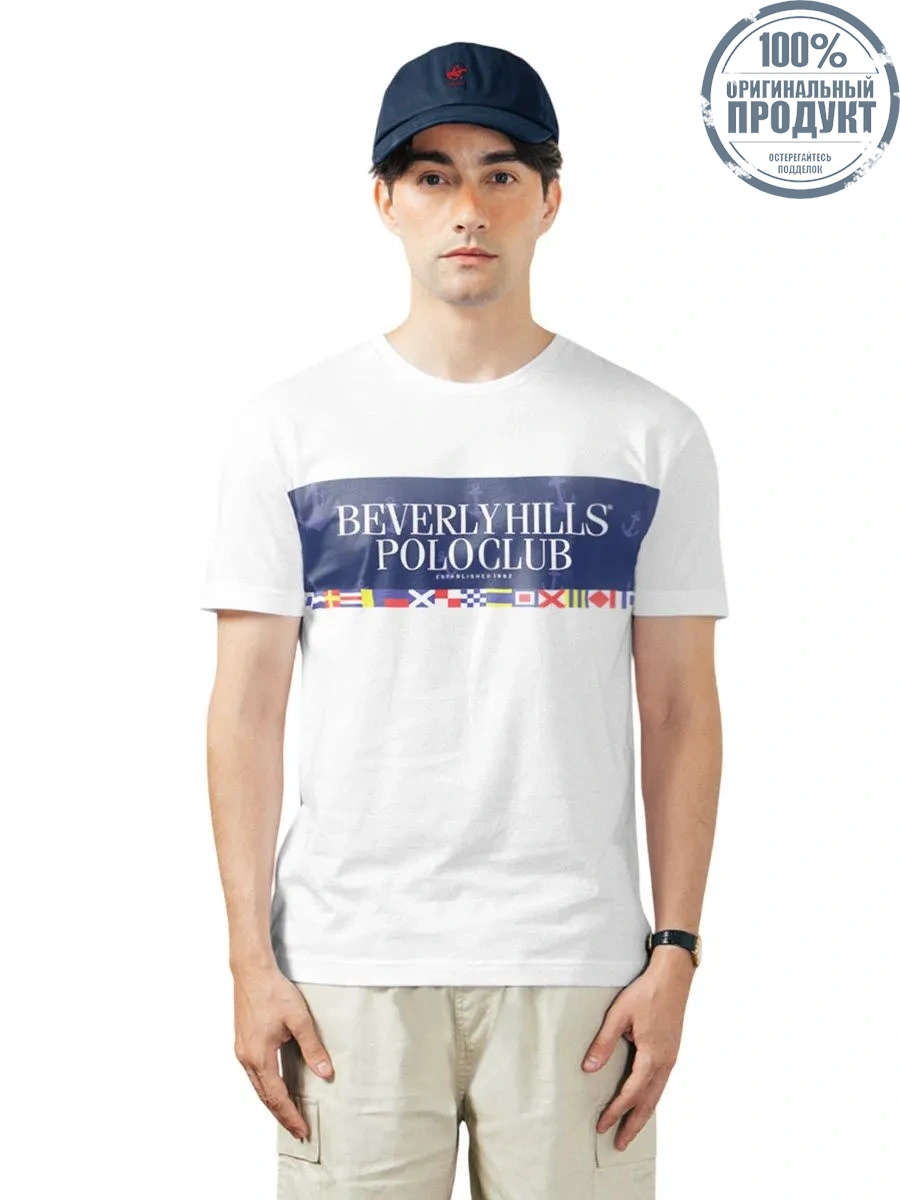BEVERLY HILLS POLO CLUB White Men T-Shirt REGULAR-FIT Model BNSV057 BEVERLY HILLS POLO CLUB White Men T-Shirt REGULAR-FIT Model BNSV057