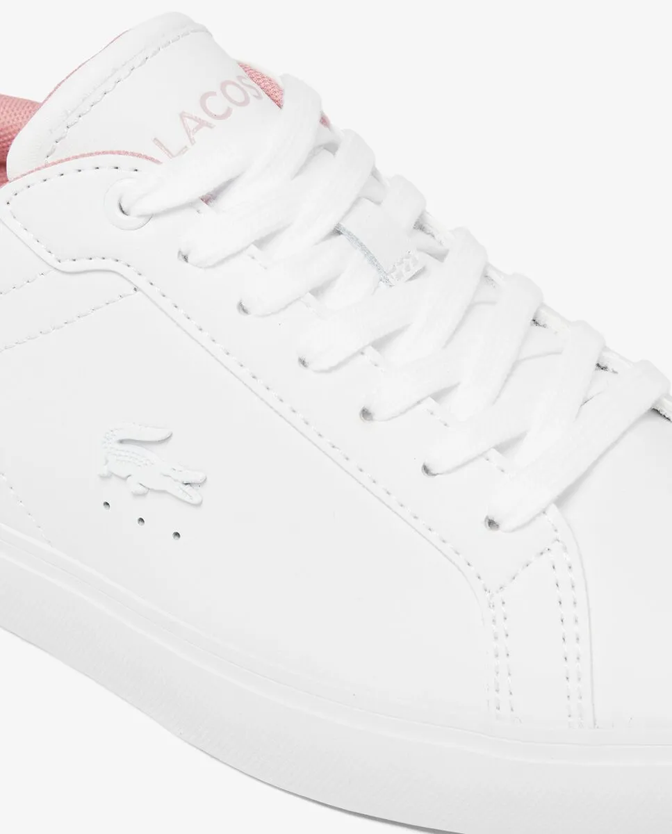 LACOSTE Women’s Powercourt Leather Sneakers White LACOSTE Women’s Powercourt Leather Sneakers White