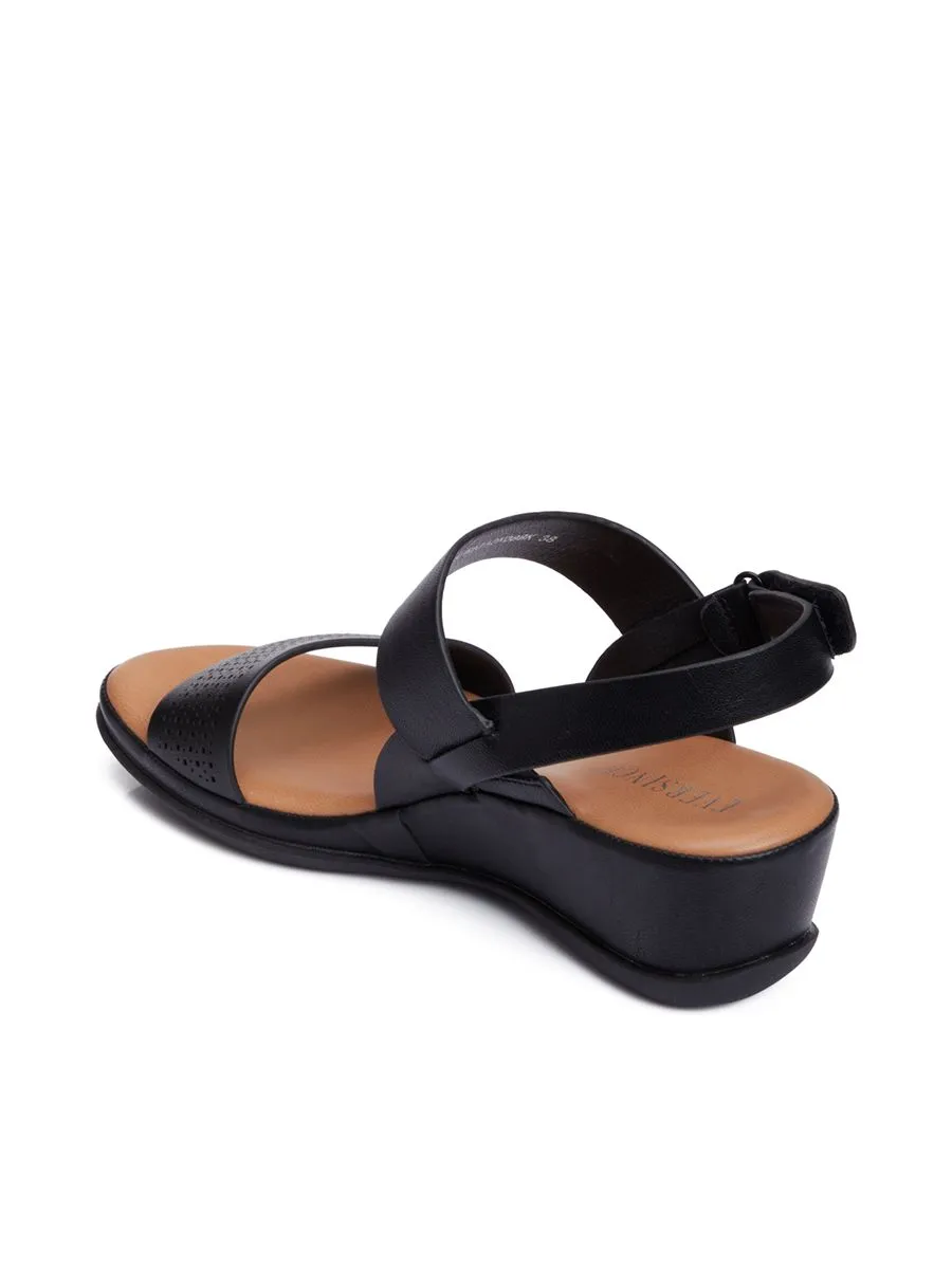 EVERSINCE Women Sandals Double Strap Wedge Closure EVERSINCE Women Sandals Double Strap Wedge Closure