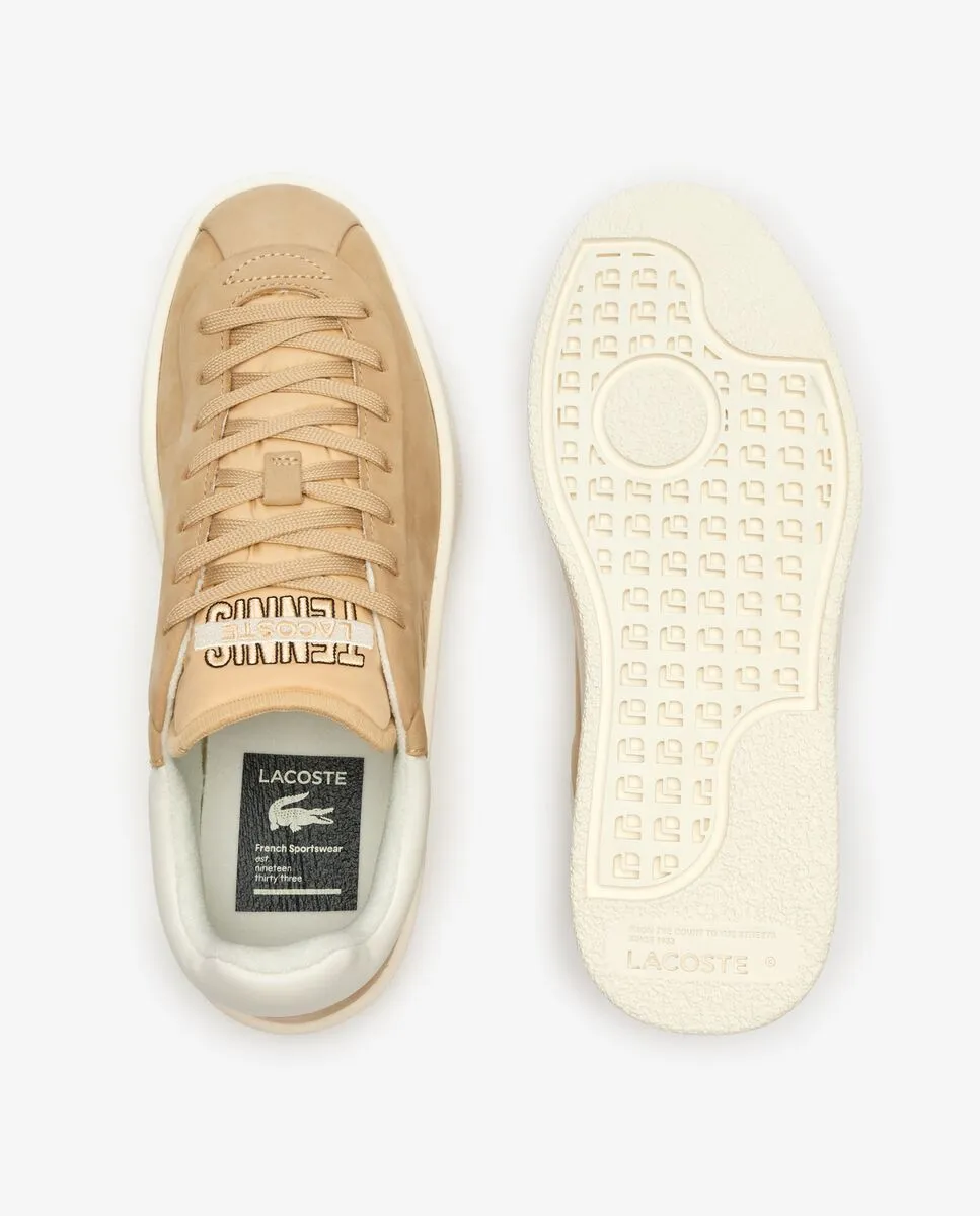 LACOSTE Women’s Baseshot Premium Leather Trainers BEIGE LACOSTE Women’s Baseshot Premium Leather Trainers BEIGE