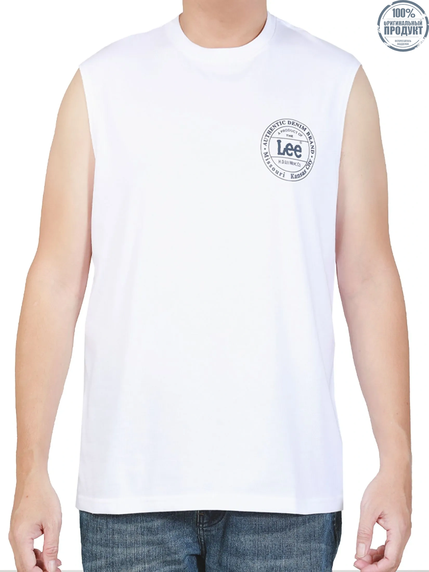 LEE Men's Tee Sleeveless Regular Fit White LEE Men's Tee Sleeveless Regular Fit White