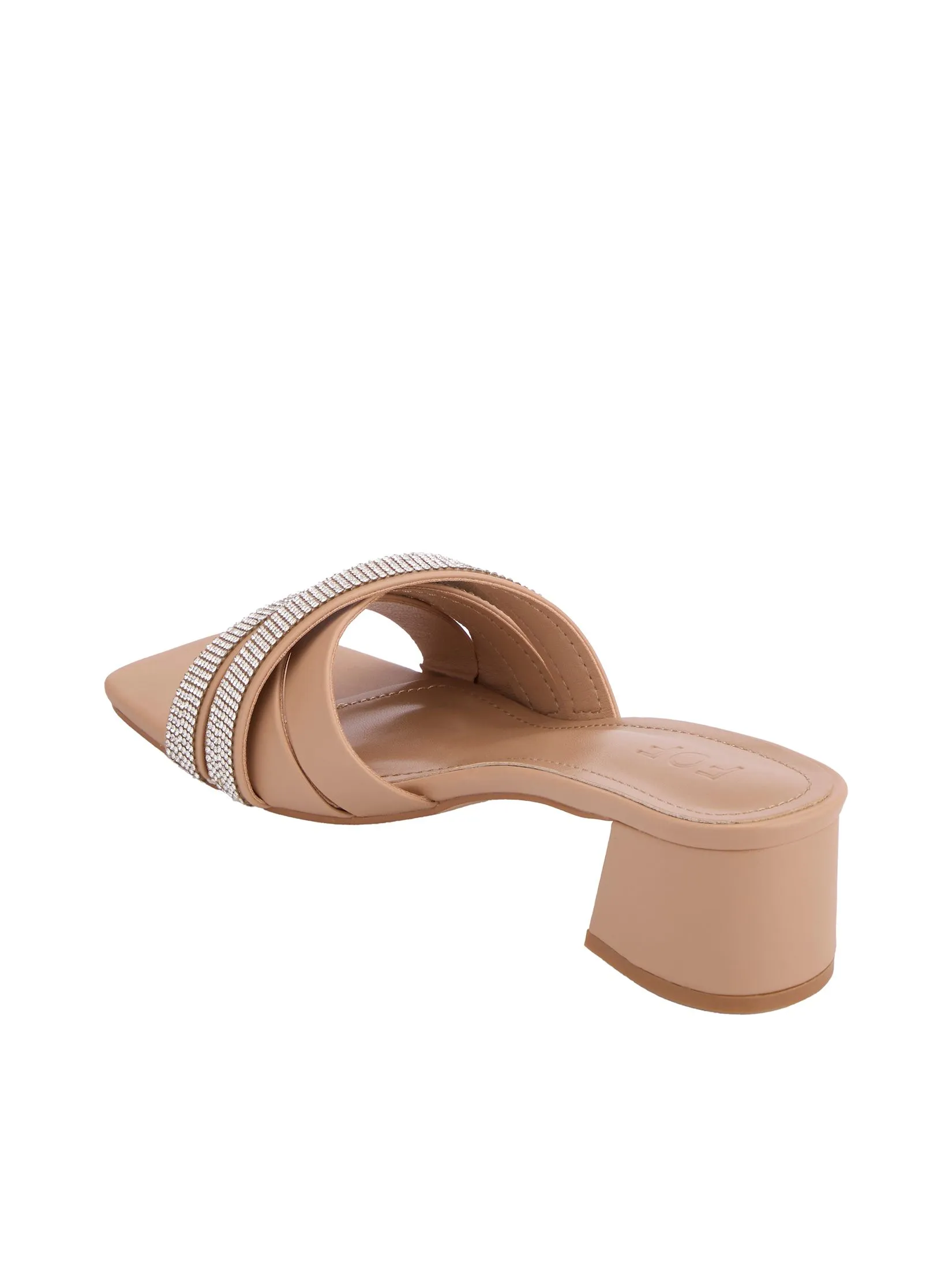 FOF Women Heels Cross Straps Diamond Detail FOF Women Heels Cross Straps Diamond Detail