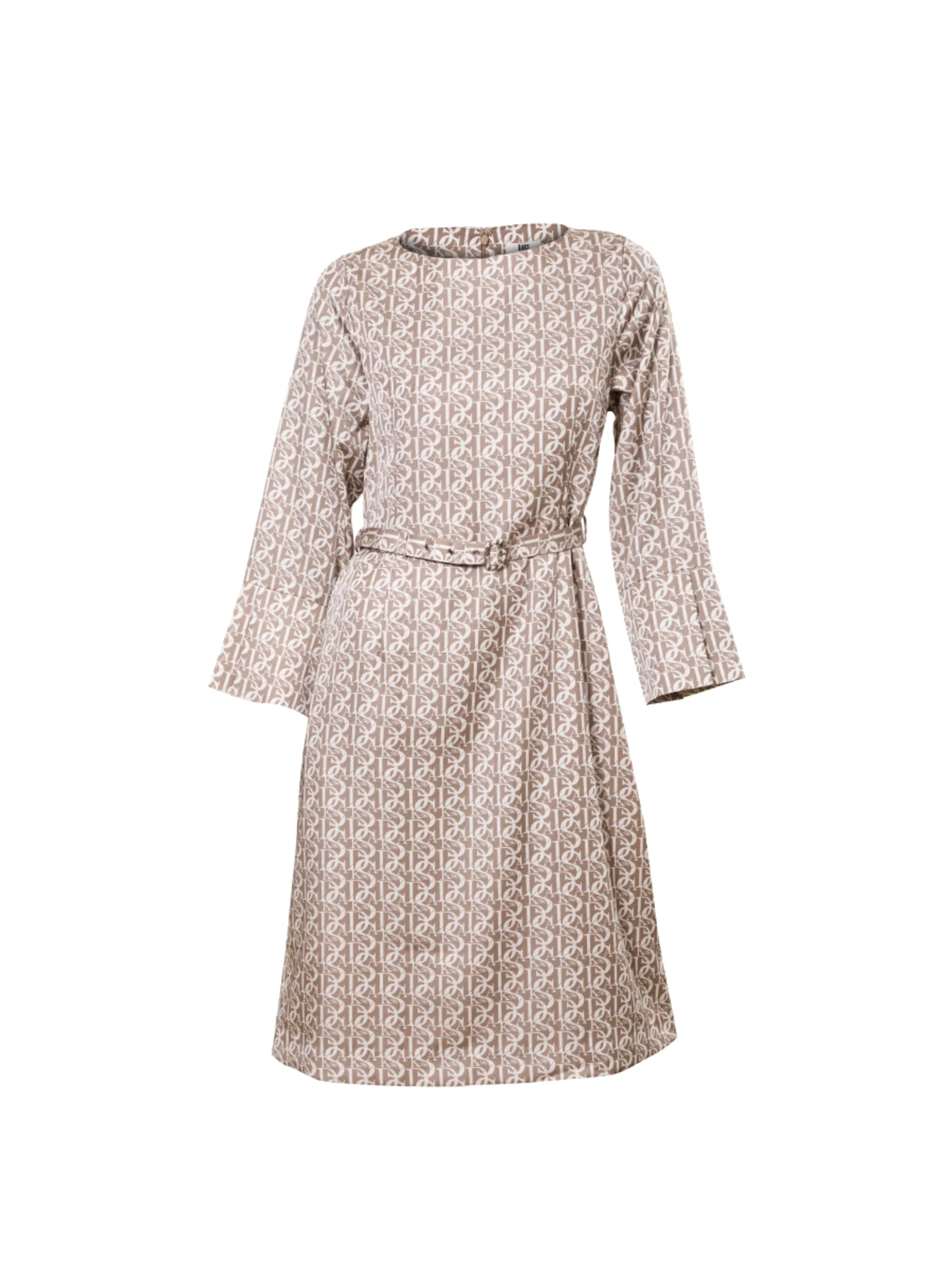 DAKS Women Long Sleeve Dress Regular Fit Beige DAKS Women Long Sleeve Dress Regular Fit Beige