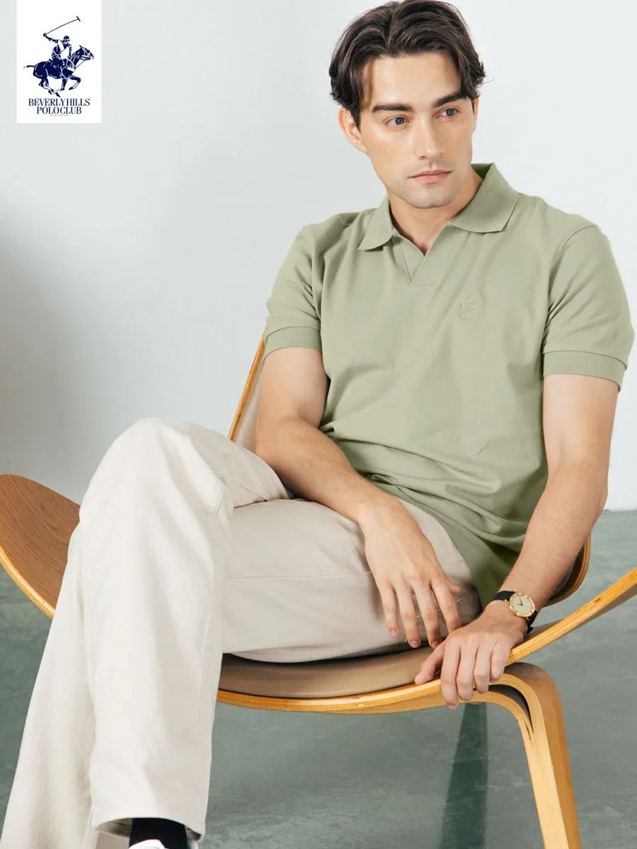 BEVERLY HILLS POLO CLUB Green Men Polo Shirts Model BV2I002 BEVERLY HILLS POLO CLUB Green Men Polo Shirts Model BV2I002