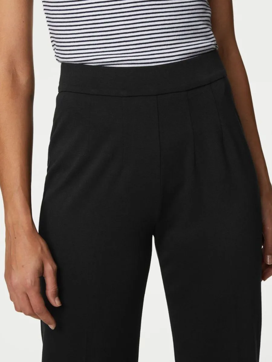 MARKS & SPENCER Women Straight Trousers Elastic Waist MARKS & SPENCER Women Straight Trousers Elastic Waist