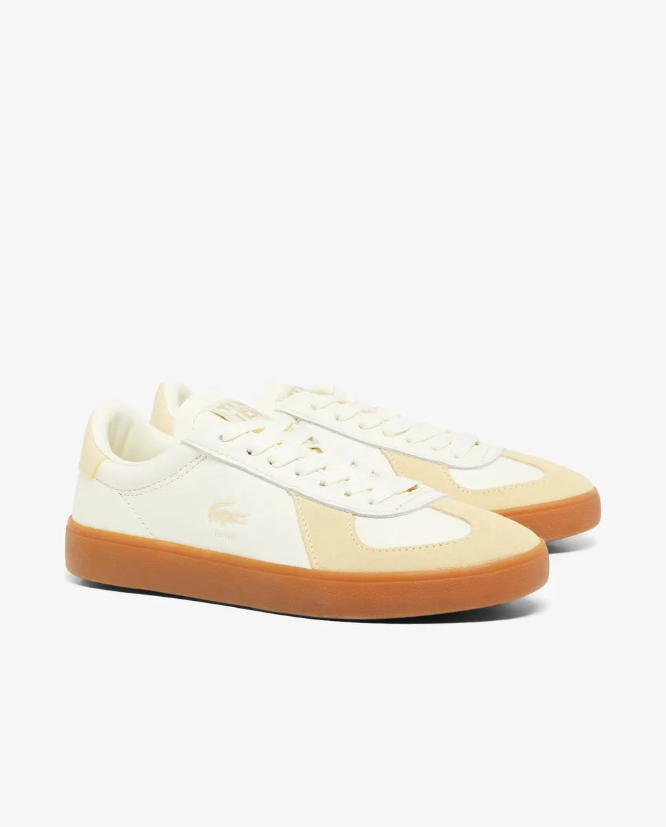 LACOSTE Women’s Baseshot Pro Leather Sneakers Yellow LACOSTE Women’s Baseshot Pro Leather Sneakers Yellow