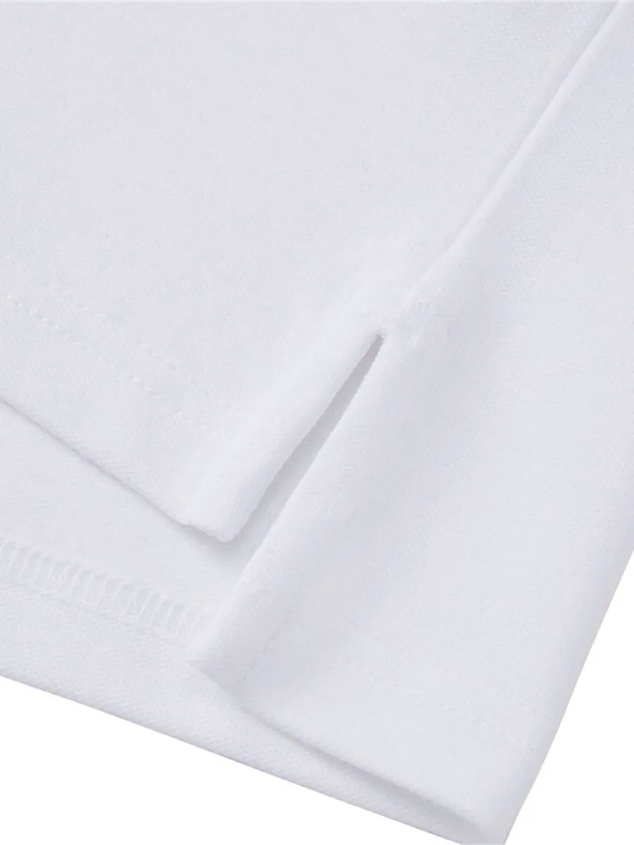 GIORDANO Men's Lycra Pique Embroidery Polo (3D Lion)  White GIORDANO Men's Lycra Pique Embroidery Polo (3D Lion)  White