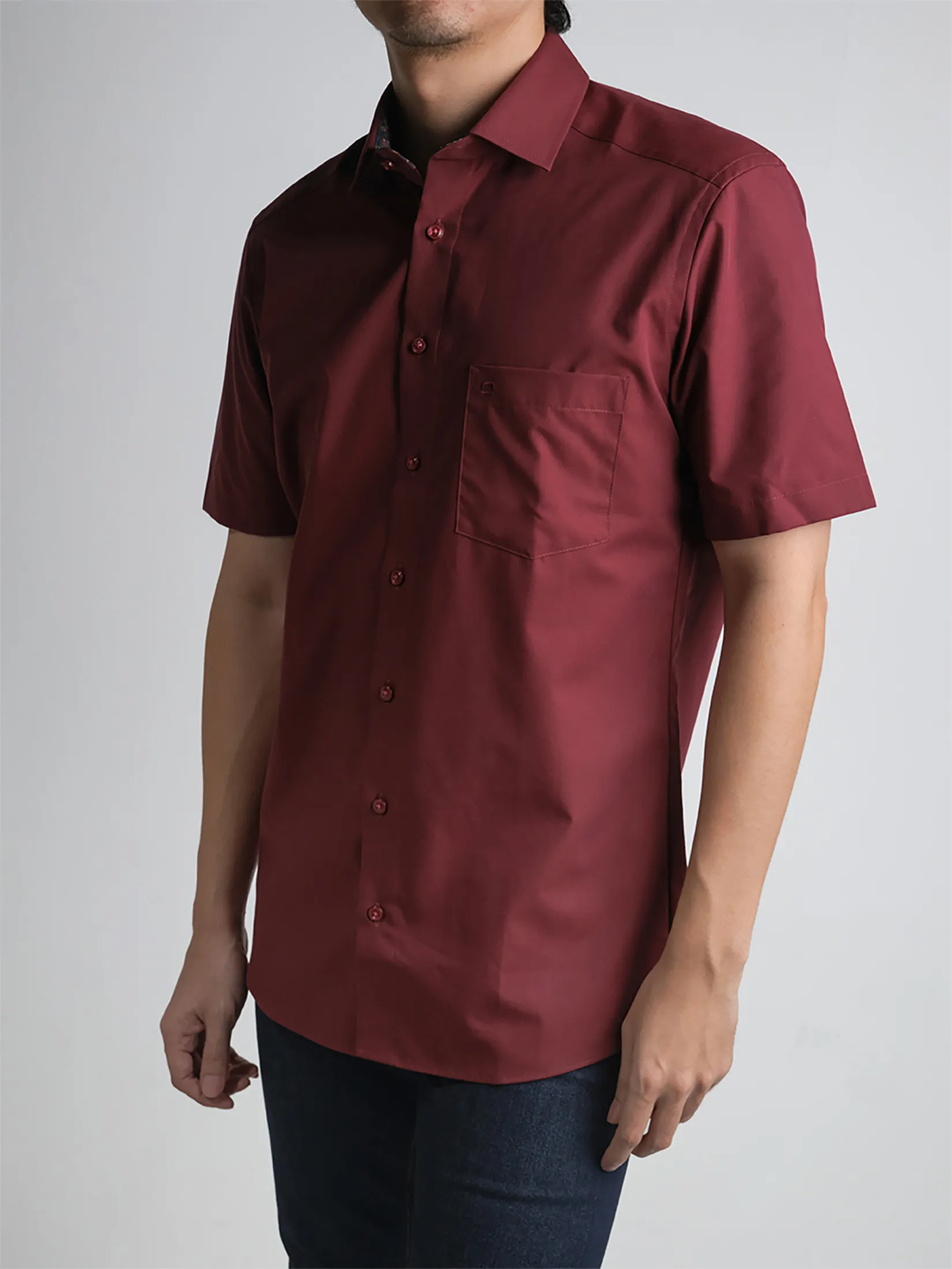 OLYMP MEN SHIRT SHORT SLEEVES CASUAL SHIRT MODERN FIT RED OLYMP MEN SHIRT SHORT SLEEVES CASUAL SHIRT MODERN FIT RED