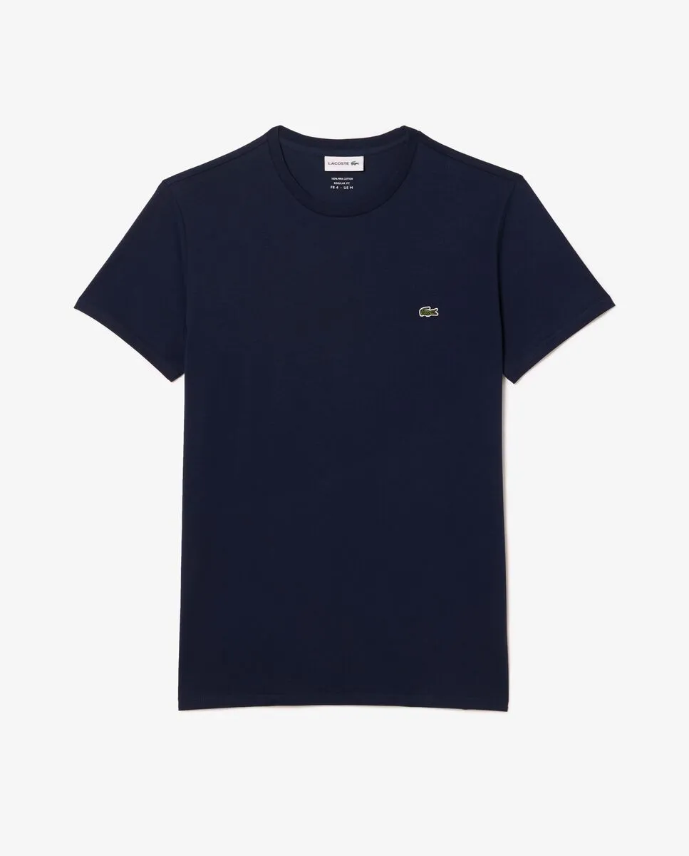LACOSTE Regular Fit Pima Cotton Jersey T-Shirt Navy Blue LACOSTE Regular Fit Pima Cotton Jersey T-Shirt Navy Blue