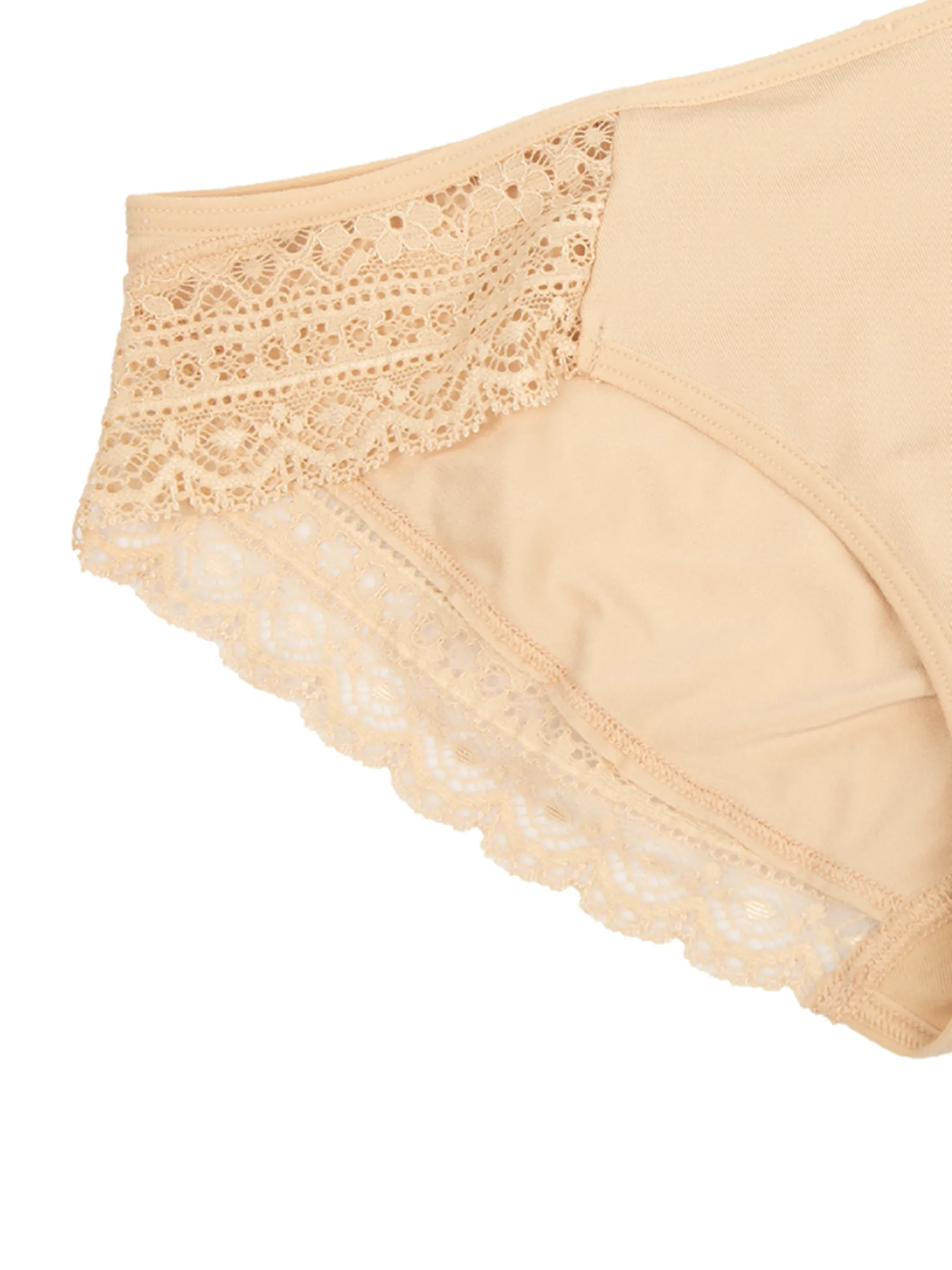ELLE LINGERIE Women Bikini Lowrise Panties with Lace Decoration LU6733 - Beige ELLE LINGERIE Women Bikini Lowrise Panties with Lace Decoration LU6733 - Beige