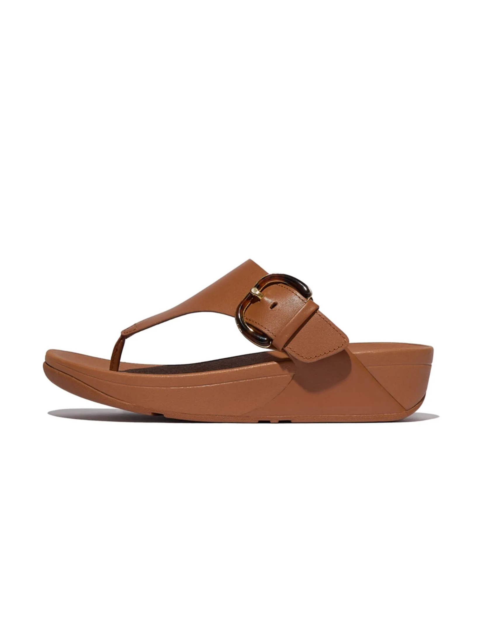FitFlop™ WOMEN'S LULU RESIN-BUCKLE TOE-POST BROWN FitFlop™ WOMEN'S LULU RESIN-BUCKLE TOE-POST BROWN
