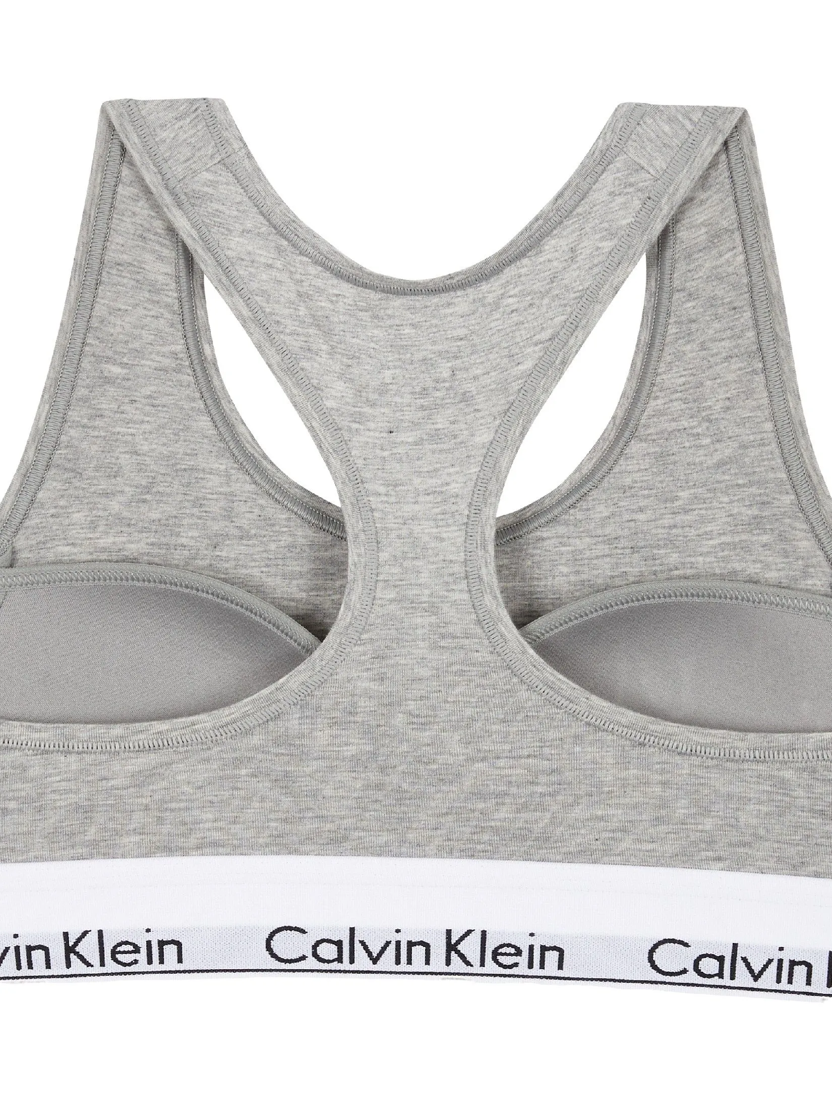 CALVIN KLEIN Women's Modern Cotton Racerback Bralette Grey CALVIN KLEIN Women's Modern Cotton Racerback Bralette Grey