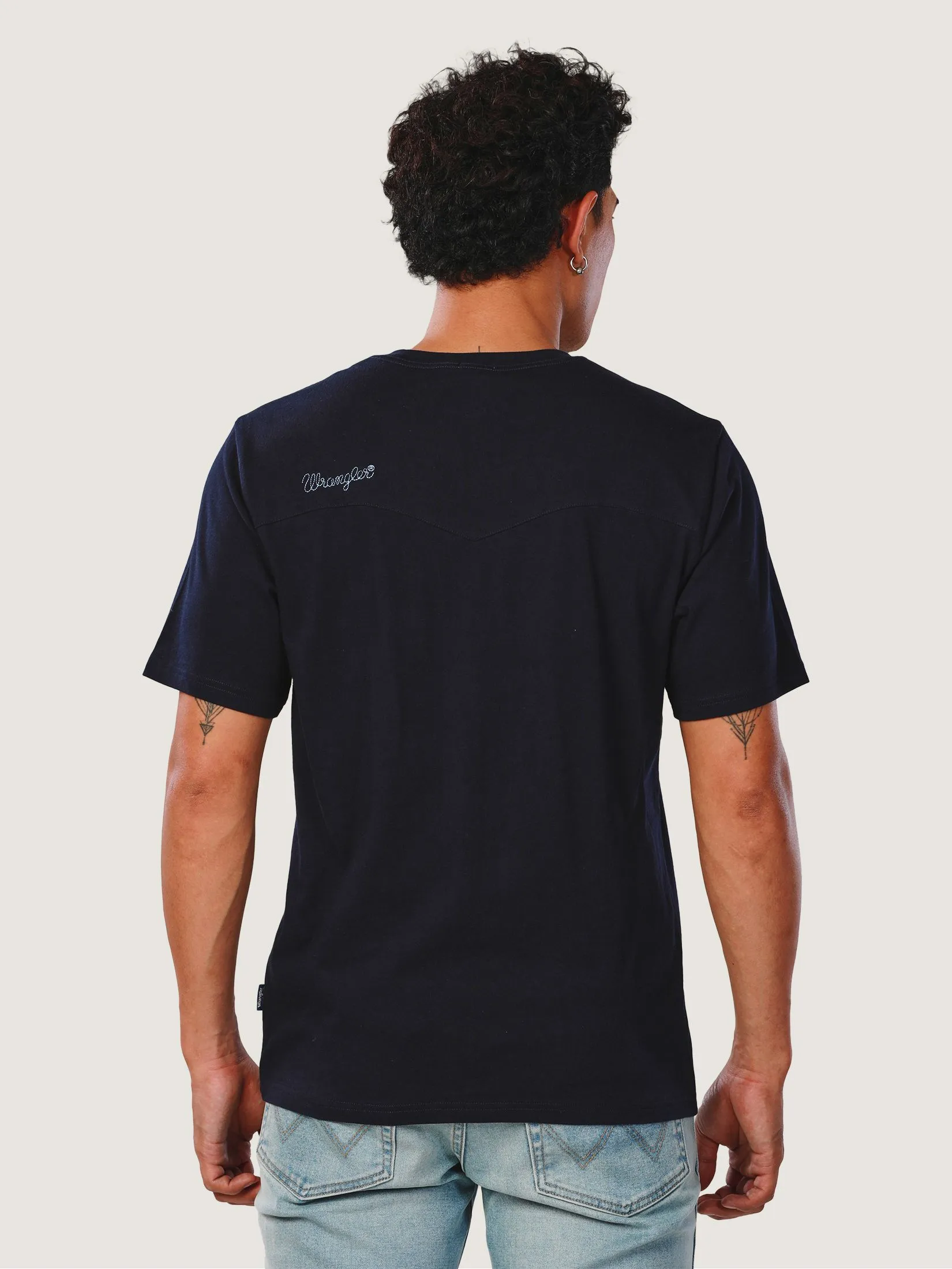 WRANGLER Men's Tee Short Sleeve Everyday with Wrangler Collection Regular Fit Navy WRANGLER Men's Tee Short Sleeve Everyday with Wrangler Collection Regular Fit Navy