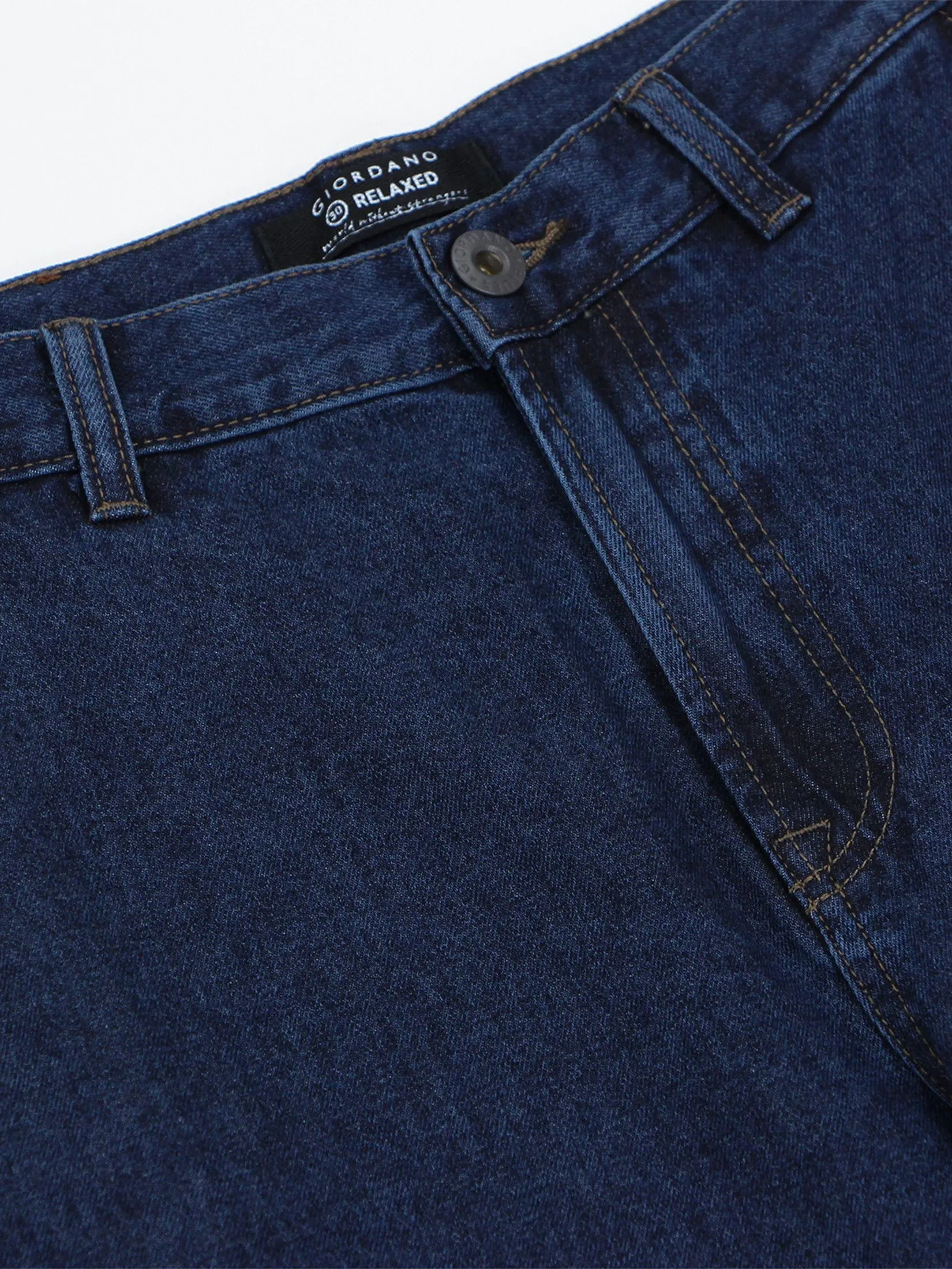 GIORDANO Men's Relaxed Denim Cargo Pants (Blue Classics)  Dark Indigo GIORDANO Men's Relaxed Denim Cargo Pants (Blue Classics)  Dark Indigo