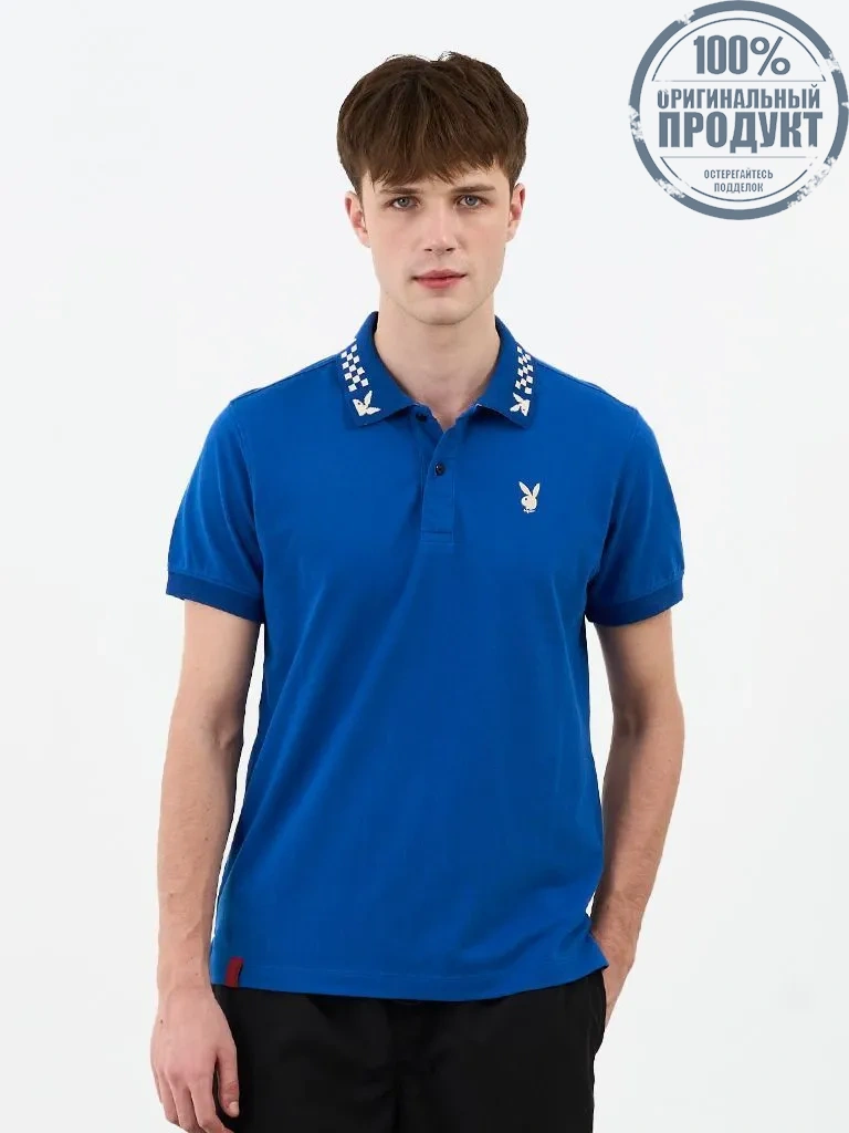 PLAYBOY Men's Polo Shirt Colour Blue PLAYBOY Men's Polo Shirt Colour Blue