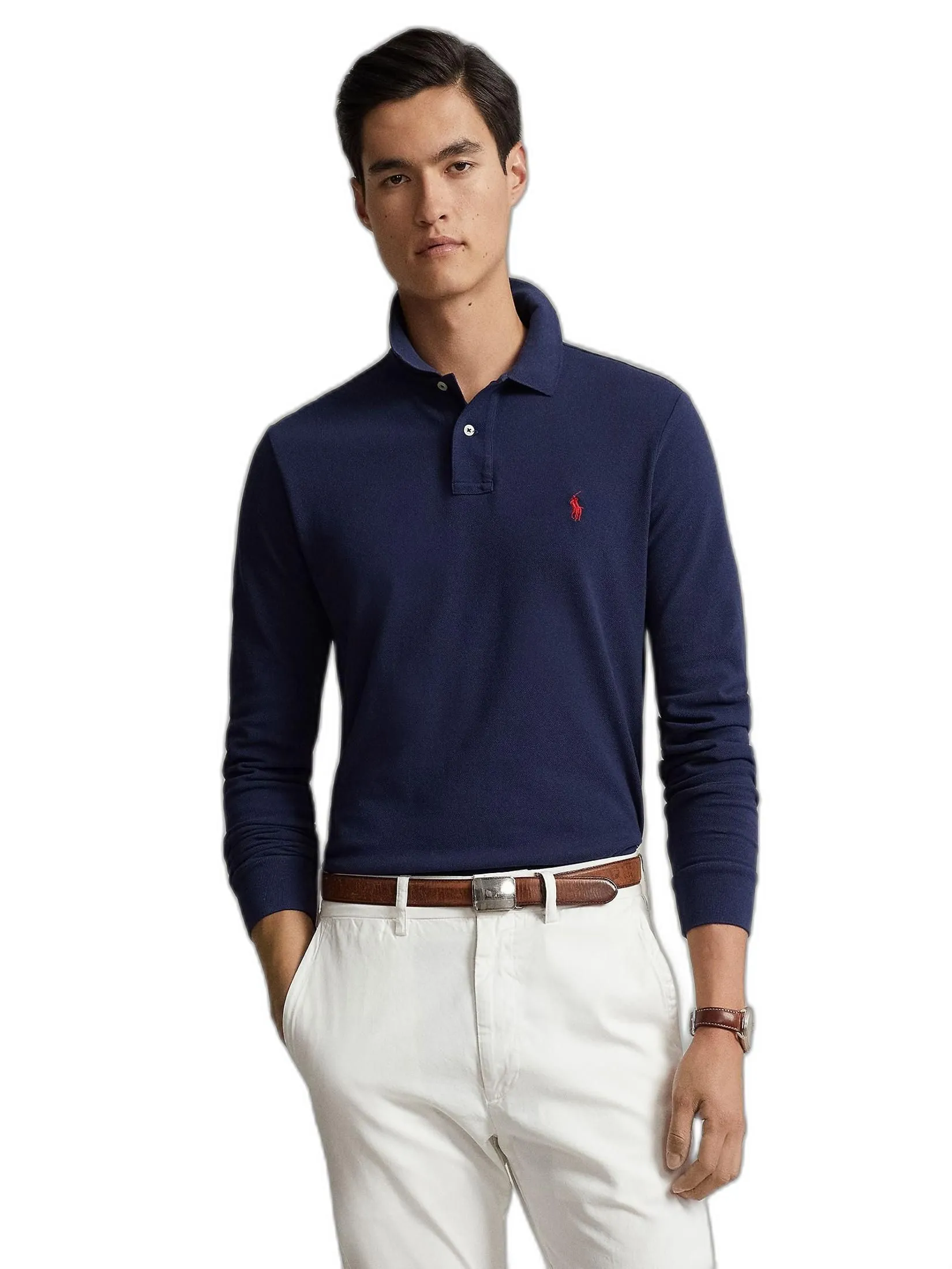 POLO RALPH LAUREN Men Polo-Custom Slim Fit Mesh Polo Shirt MNPOKNI16820363-Blue POLO RALPH LAUREN Men Polo-Custom Slim Fit Mesh Polo Shirt MNPOKNI16820363-Blue