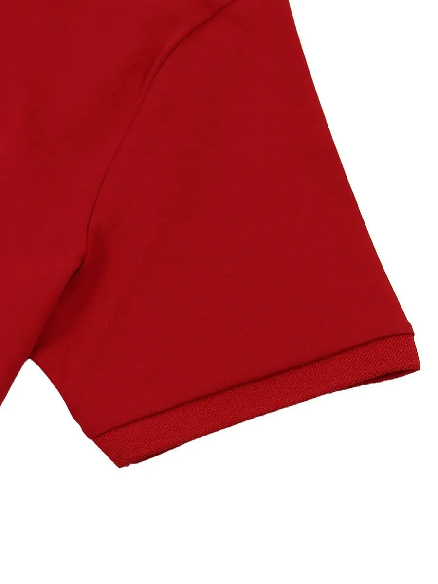 GIORDANO Men's Slim Fit Embroidery Bold Polo (Liquid Touch) Haute red GIORDANO Men's Slim Fit Embroidery Bold Polo (Liquid Touch) Haute red