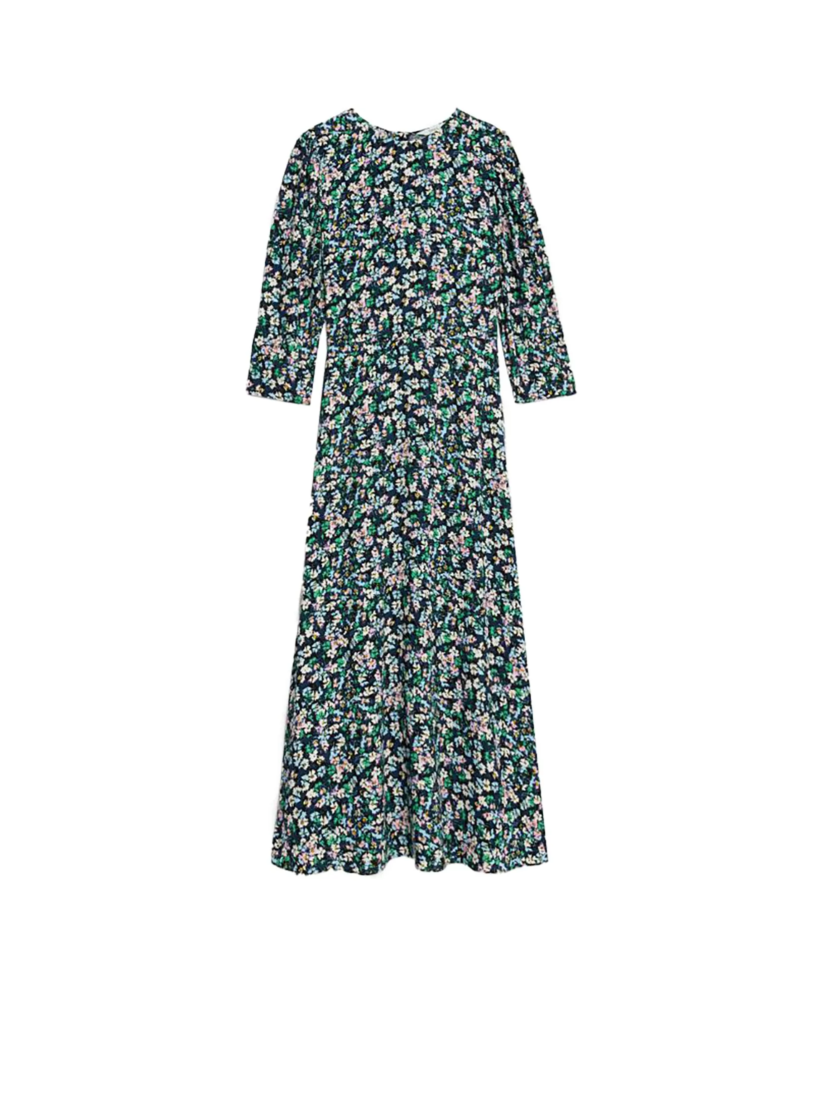 MARKS & SPENCER Women Midi Tea Dress Floral Round Neck Multi MARKS & SPENCER Women Midi Tea Dress Floral Round Neck Multi