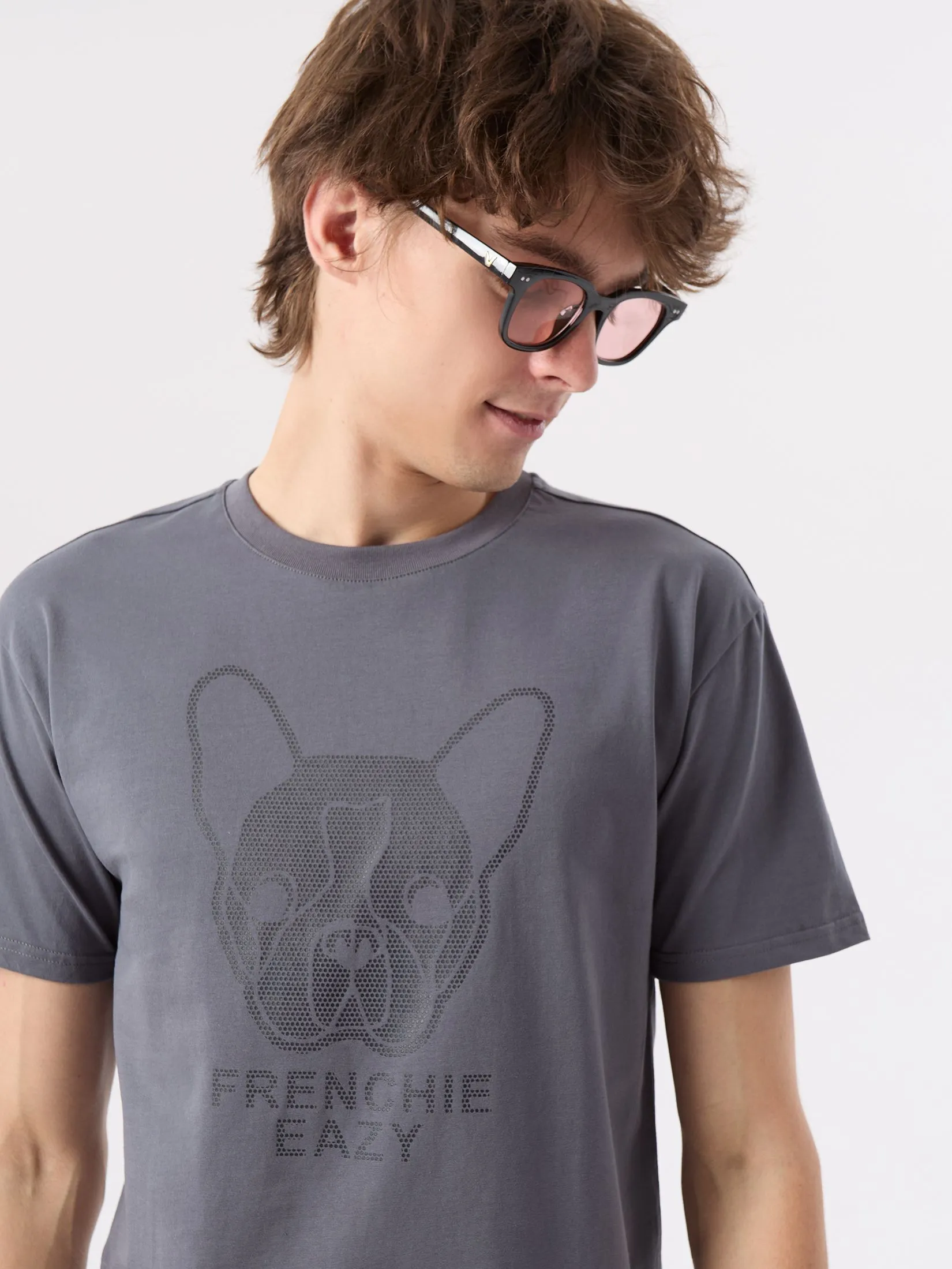 ESP Frenchie Eazy Tee Shirt Men Grey ESP Frenchie Eazy Tee Shirt Men Grey
