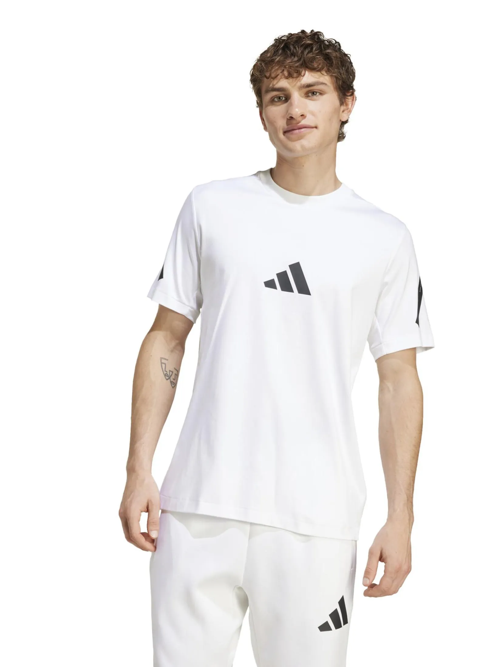 ADIDAS Men T-Shirt adidas Z.N.E. Round Neck Short Sleeves White ADIDAS Men T-Shirt adidas Z.N.E. Round Neck Short Sleeves White