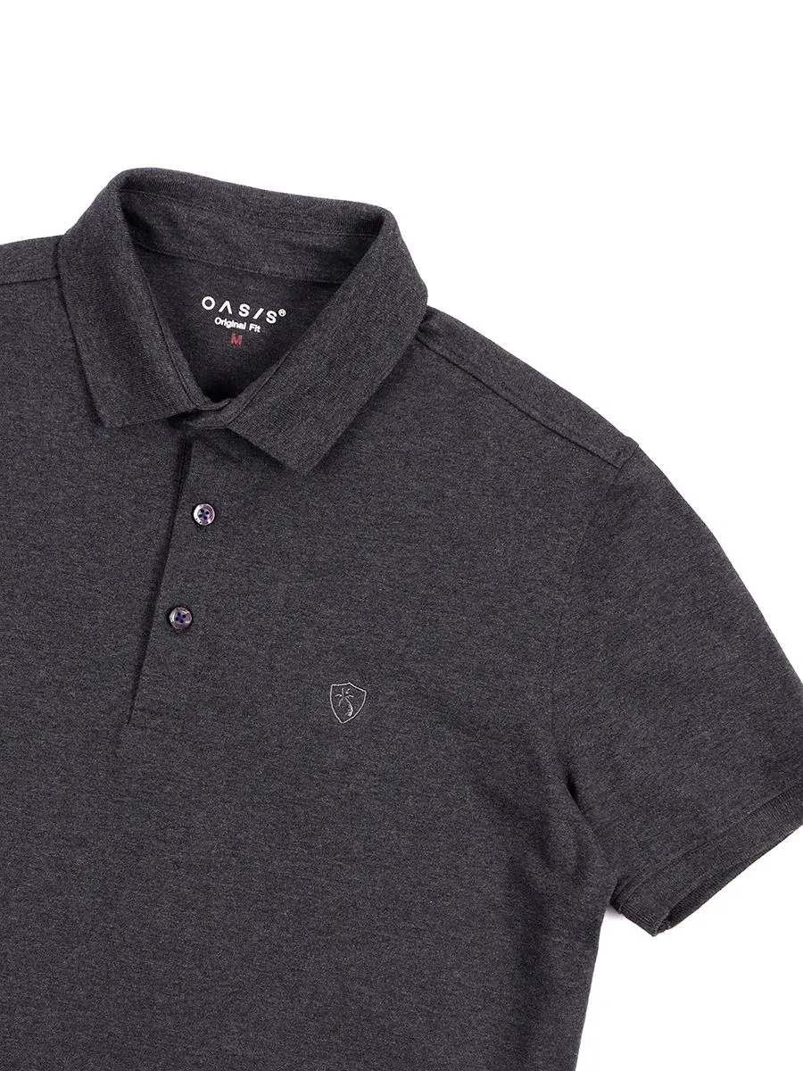 OASIS Men's short sleeve polo shirt Dark grey OASIS Men's short sleeve polo shirt Dark grey