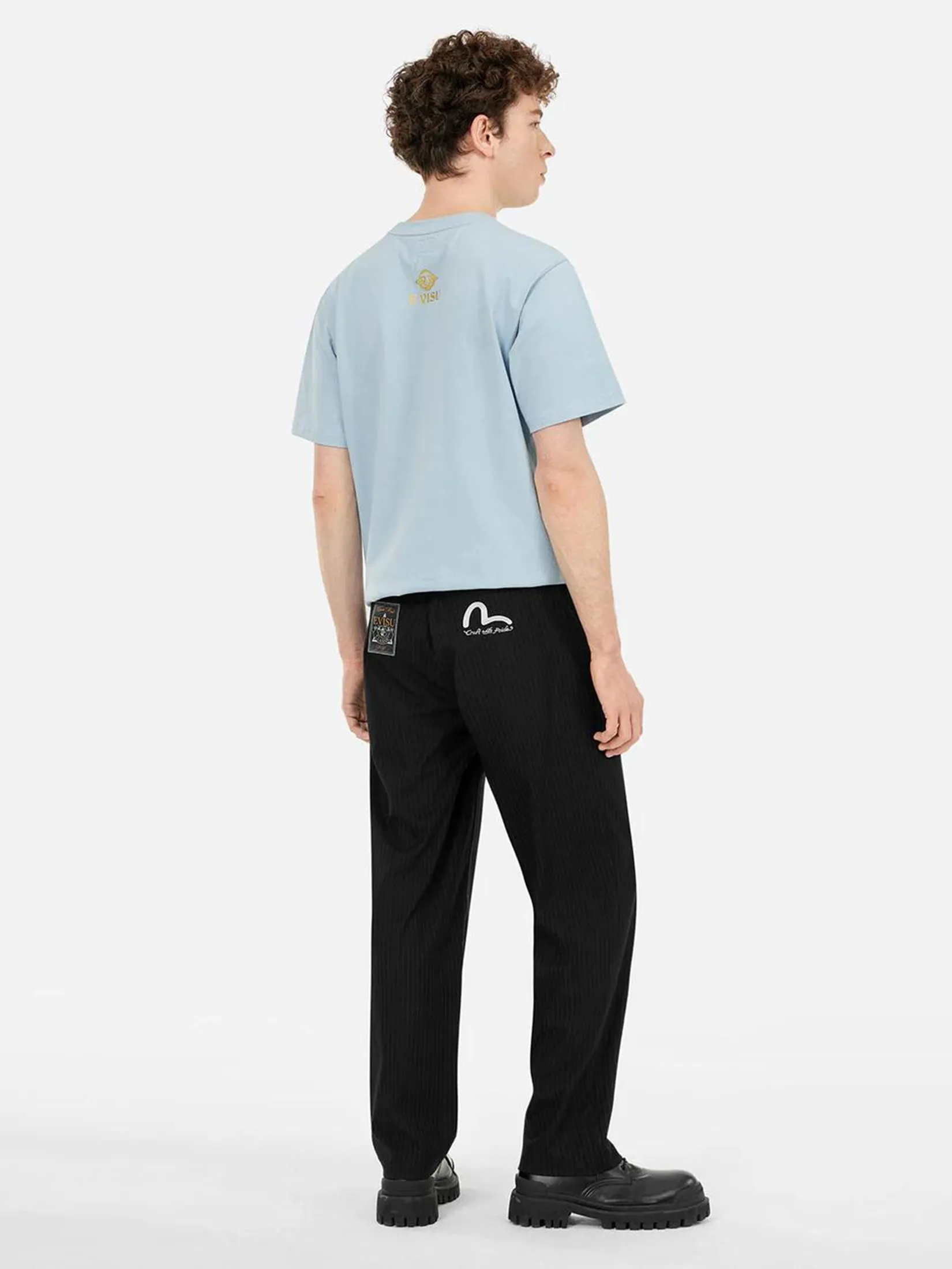 EVISU Men T-shirt Brocade Seagull Applique Regular Fit EVISU Men T-shirt Brocade Seagull Applique Regular Fit