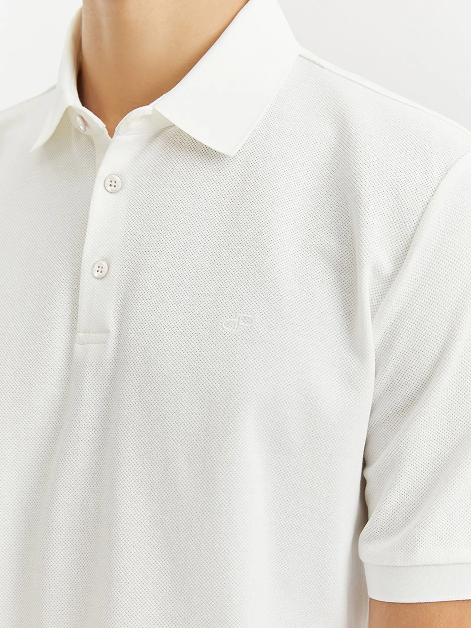 DAPPER DAPPER DP Iconic Piqué Polo Shirt White DAPPER DAPPER DP Iconic Piqué Polo Shirt White