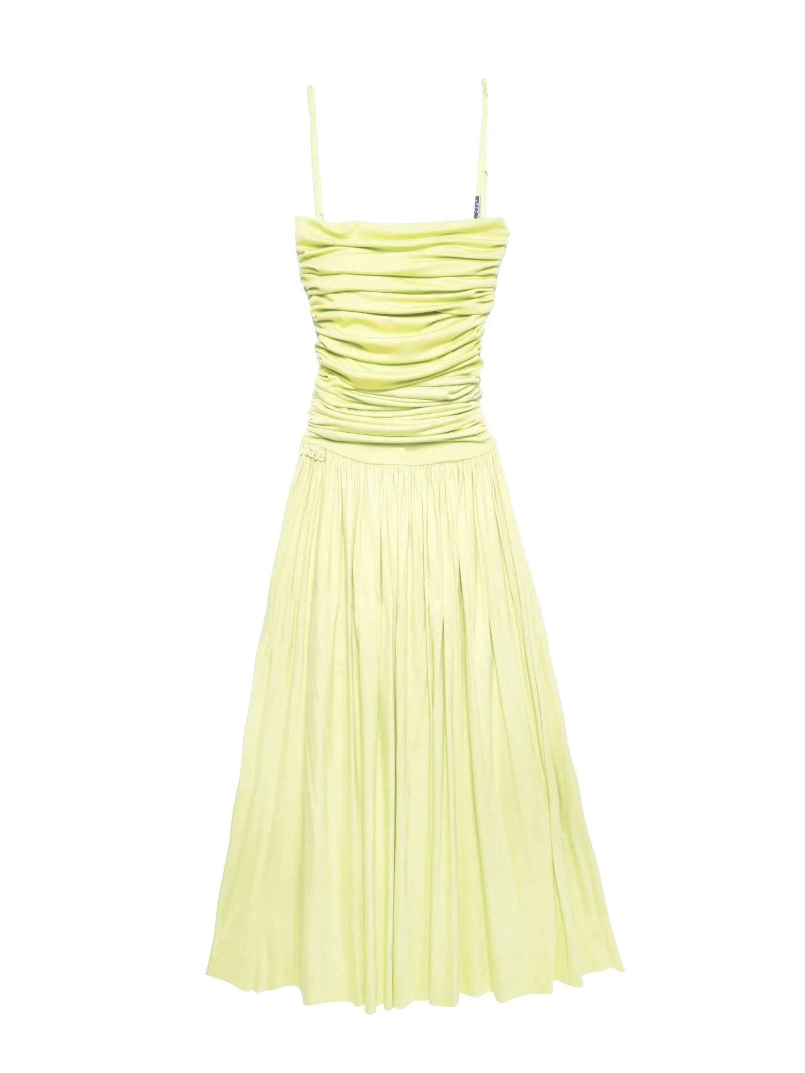 KLOSET (SS25) Women Front Ruched Maxi Dress Green KLOSET (SS25) Women Front Ruched Maxi Dress Green