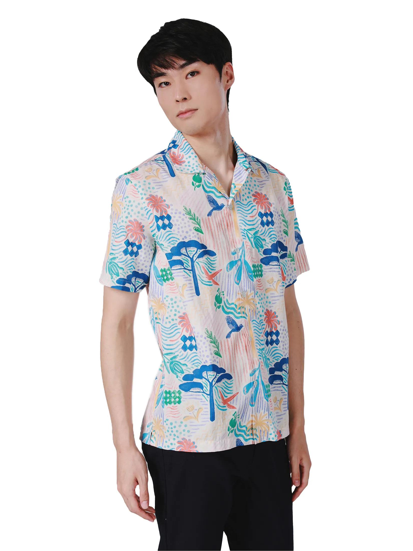 JOHN HENRY Men s Short Sleeves Hawaii Shirts (Relaxed Fit) SONGKRAN FESTIVAL Beige JOHN HENRY Men s Short Sleeves Hawaii Shirts (Relaxed Fit) SONGKRAN FESTIVAL Beige