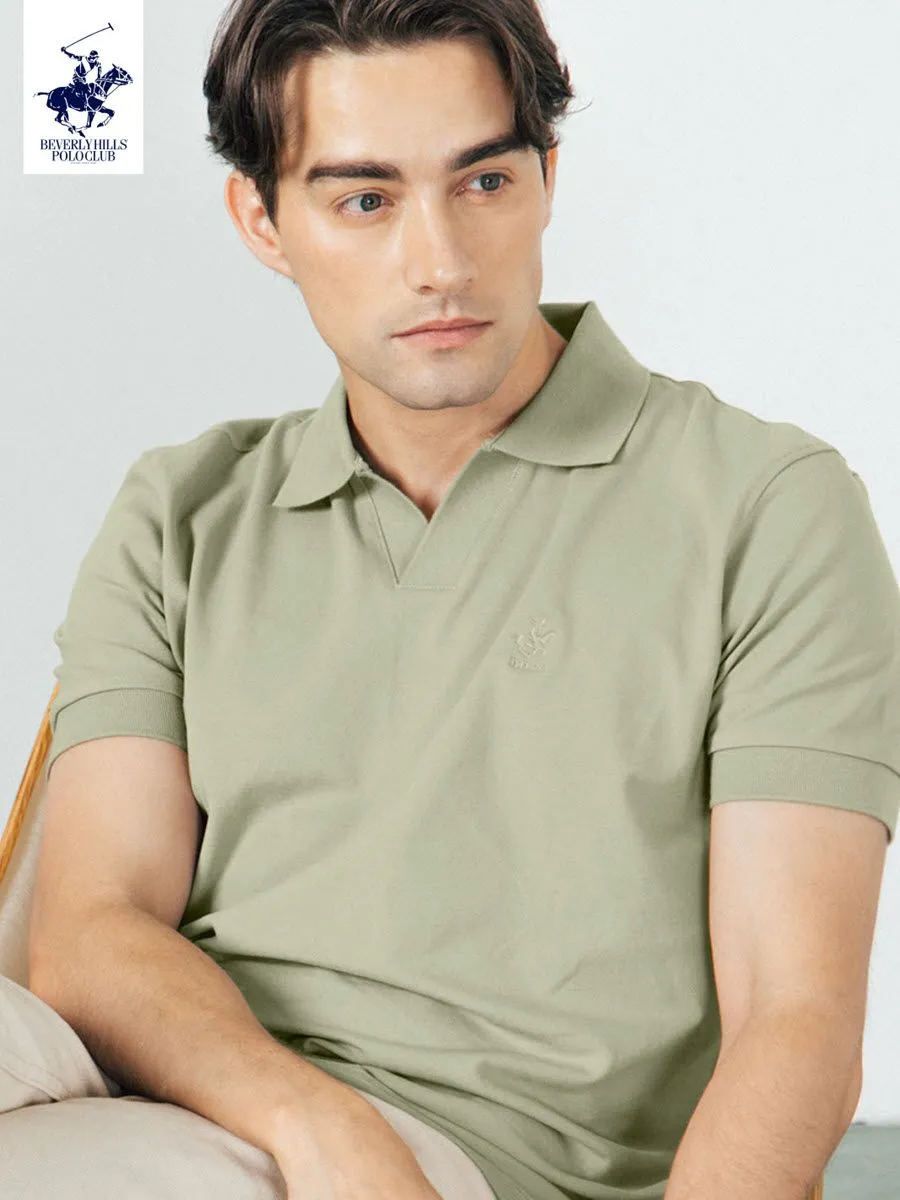 BEVERLY HILLS POLO CLUB Green Men Polo Shirts Model BV2I002 BEVERLY HILLS POLO CLUB Green Men Polo Shirts Model BV2I002