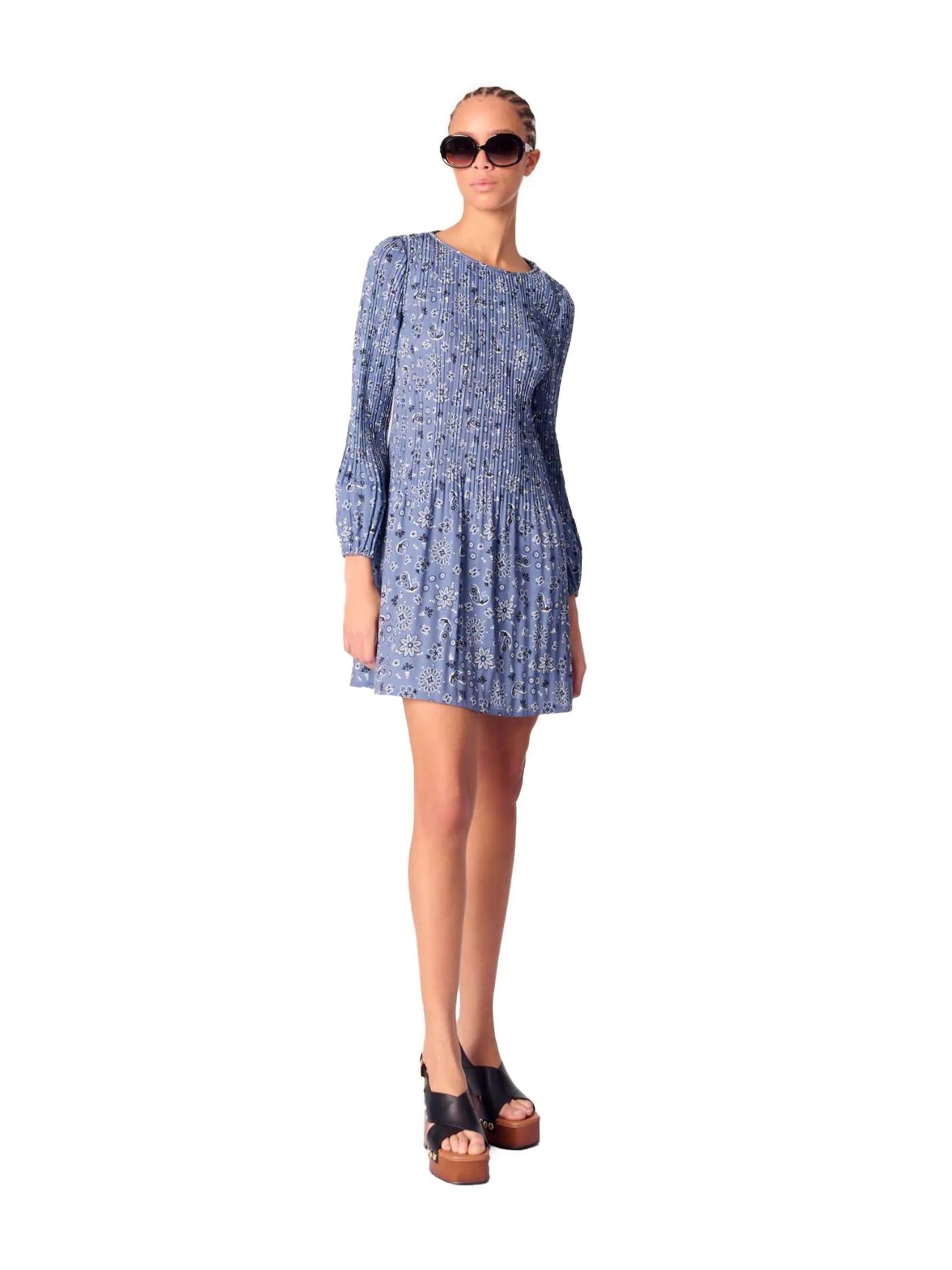 MAJE Women Dress Patterned Pleated MAJE Women Dress Patterned Pleated