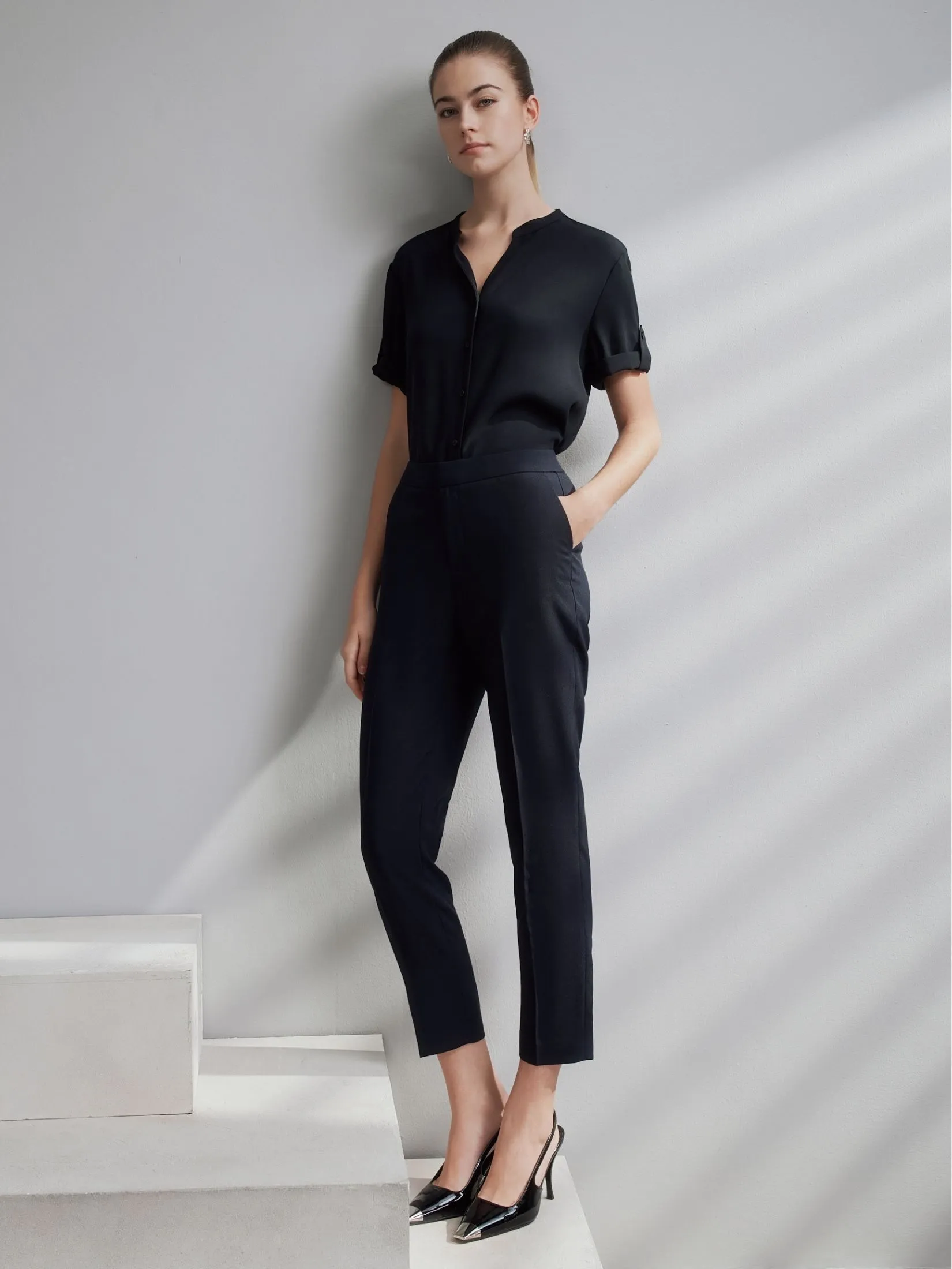 G2000 Women Clothing Ankle Cigarette Suit Pants Ankle Cigarette Shape - Navy G2000 Women Clothing Ankle Cigarette Suit Pants Ankle Cigarette Shape - Navy