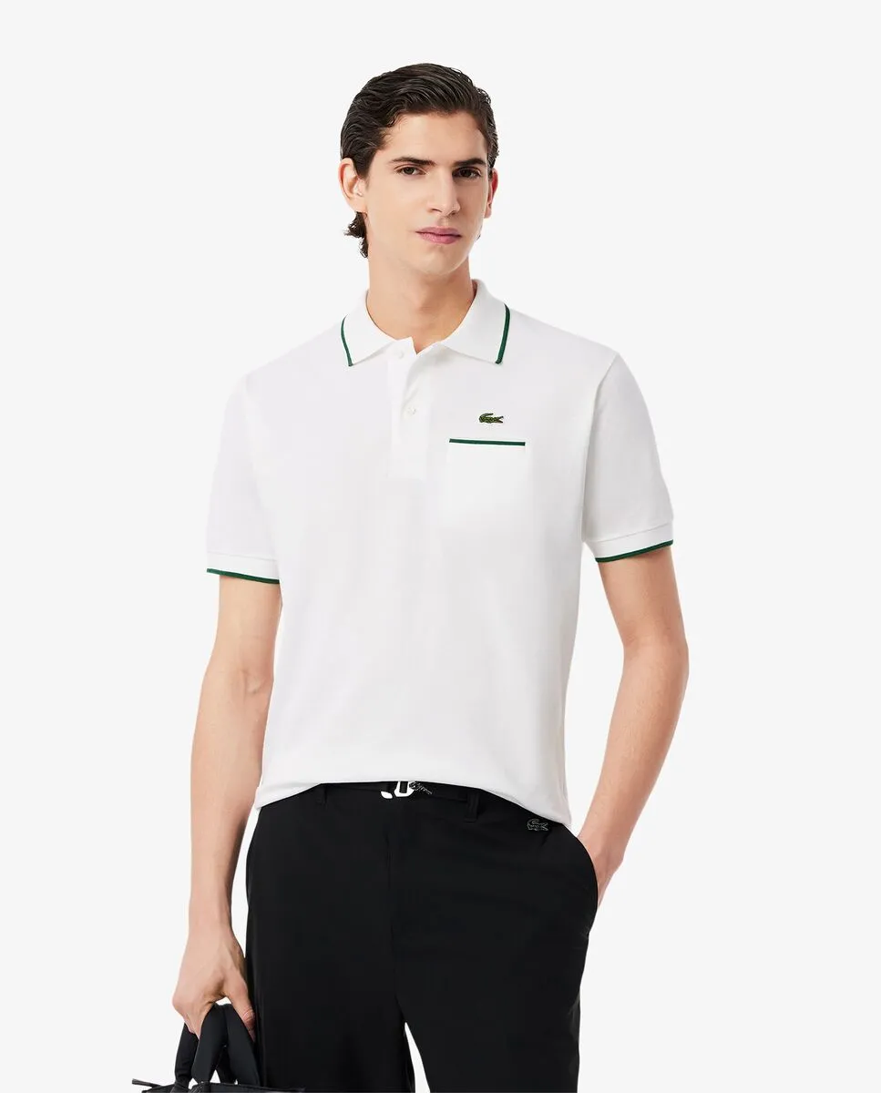 LACOSTE Classic Fit Pocket Accent L.12.12 Polo Shirt White LACOSTE Classic Fit Pocket Accent L.12.12 Polo Shirt White