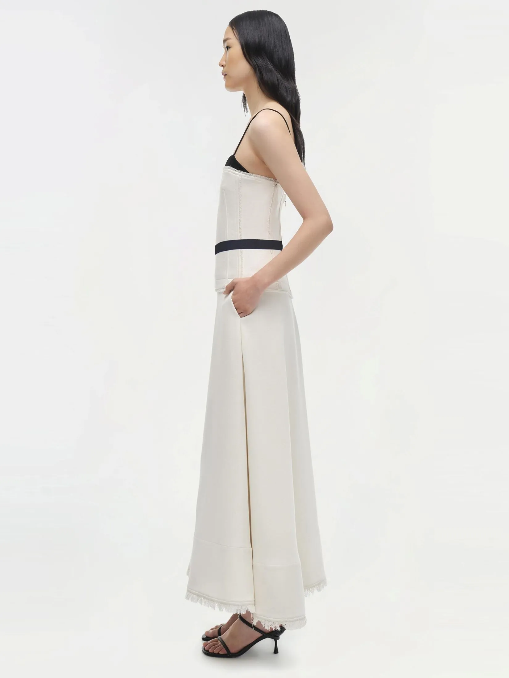 SIMKHAI Women Midi Dress Quinlin Bustier Snow Multi SIMKHAI Women Midi Dress Quinlin Bustier Snow Multi