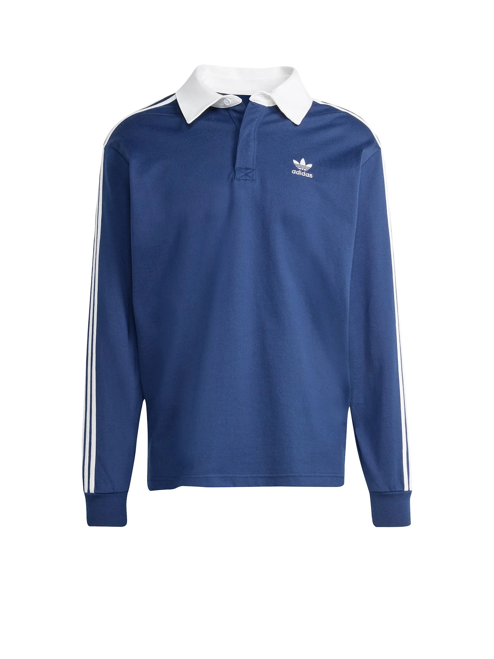ADIDAS Men Polo Shirt Adicolor Rugby JY1400 Blue / Night Indigo / White ADIDAS Men Polo Shirt Adicolor Rugby JY1400 Blue / Night Indigo / White