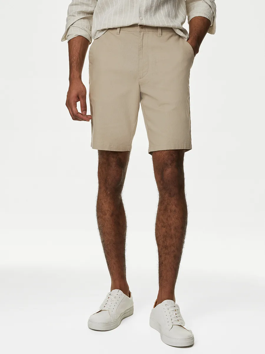 MARKS & SPENCER Men Chino Shorts Linen Rich