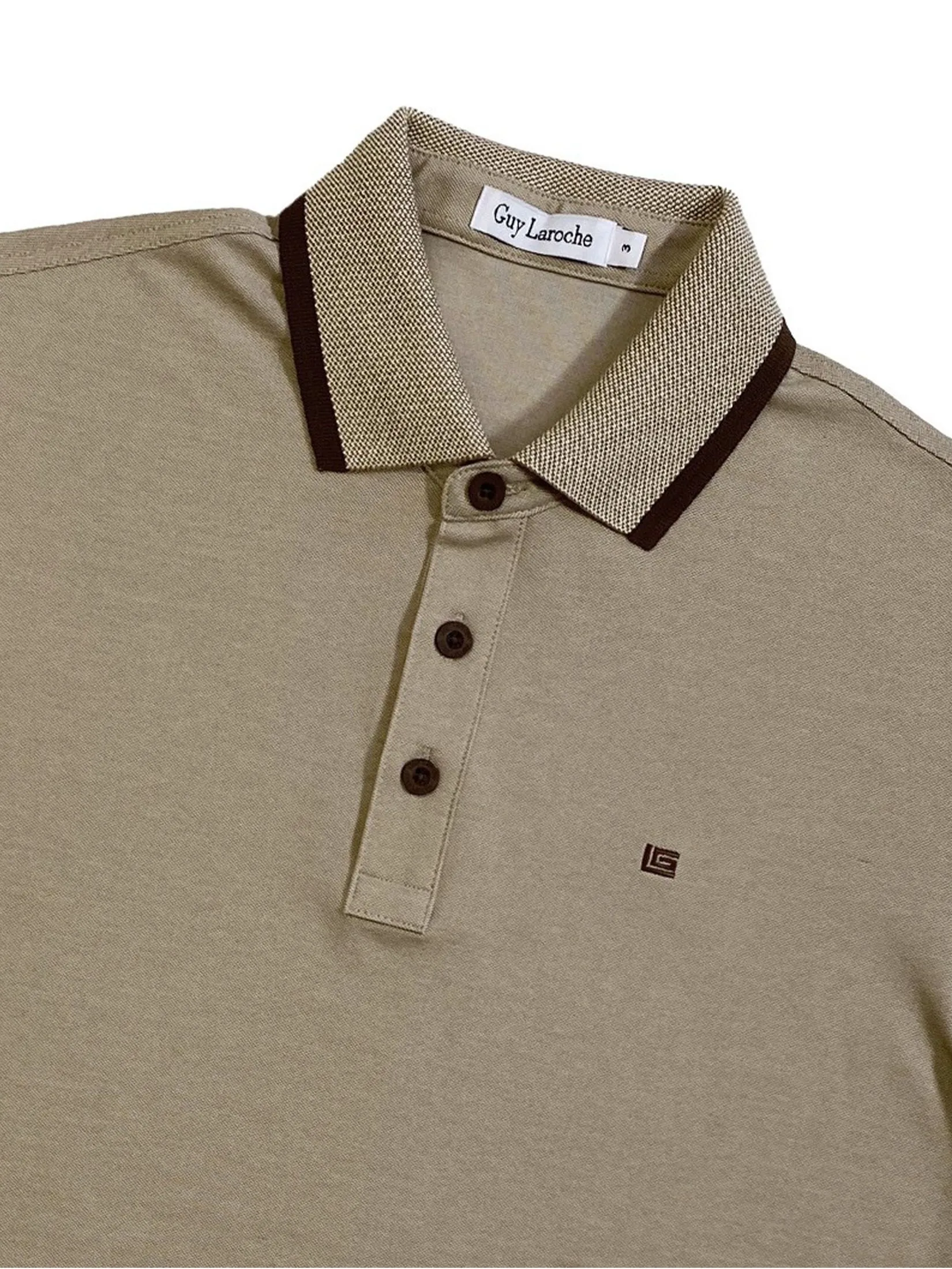 GUY LAROCHE MENWEAR Men's Polo Shirt BKL6300A5BE - Beige GUY LAROCHE MENWEAR Men's Polo Shirt BKL6300A5BE - Beige