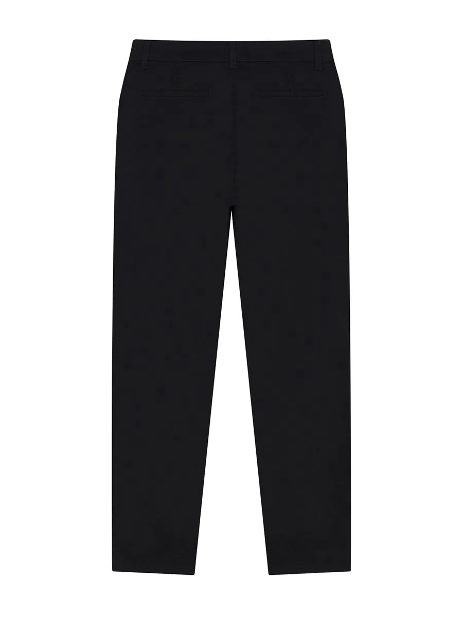 GIORDANO Women's Twill Regular Elastic Waist Woven Pants (180° Waistband) Black GIORDANO Women's Twill Regular Elastic Waist Woven Pants (180° Waistband) Black