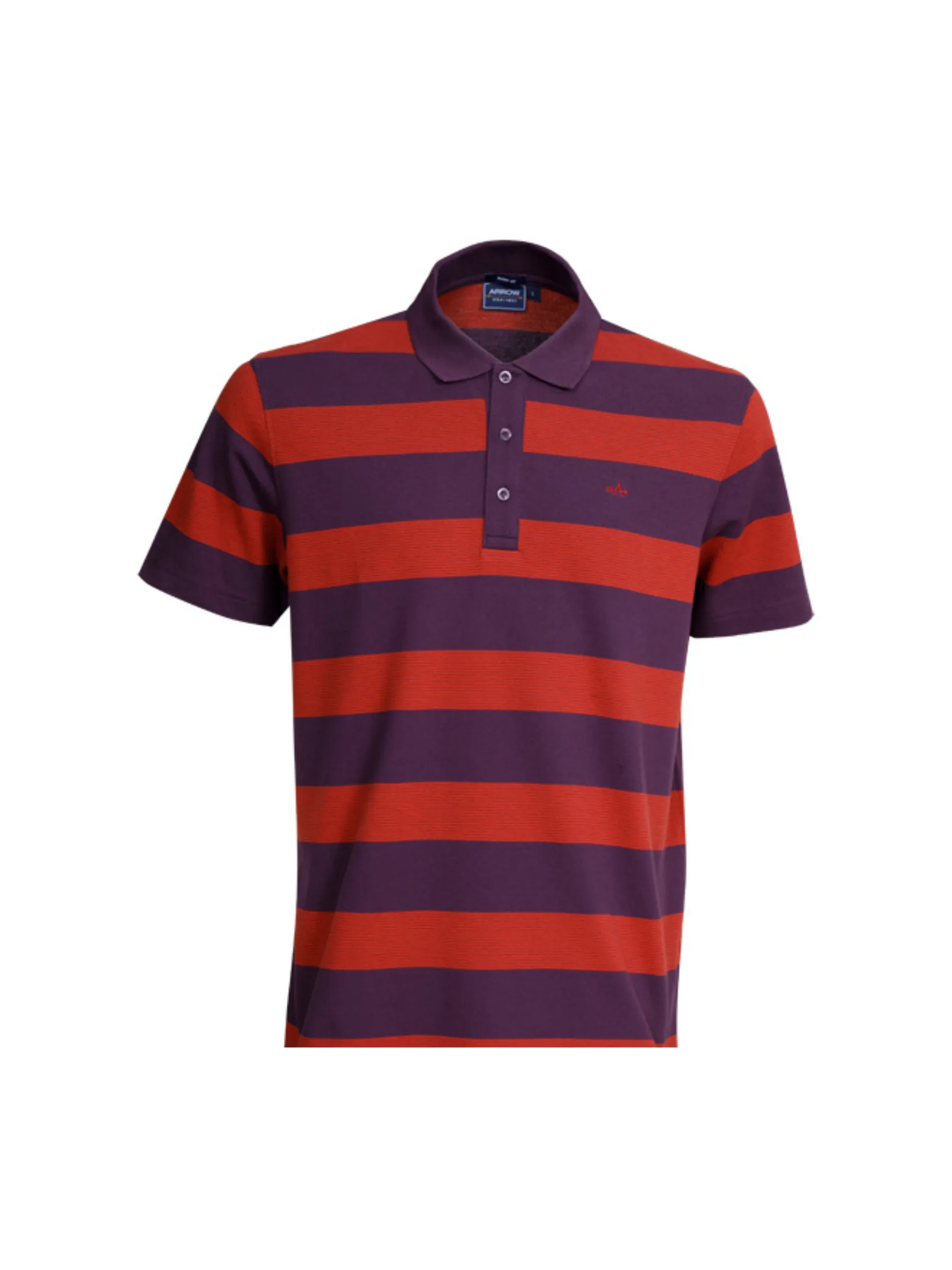 ARROW STRIPED COTTON POLO Men's polo shirt striped fabric Smart style MPCM218DV - Purple/Red ARROW STRIPED COTTON POLO Men's polo shirt striped fabric Smart style MPCM218DV - Purple/Red