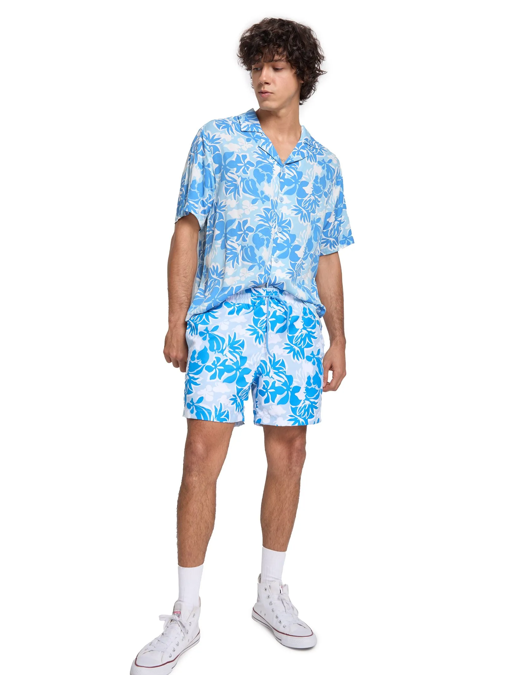 DEFRY 01 Men Shorts Adjustable Strap Hawaiian Style DEFRY 01 Men Shorts Adjustable Strap Hawaiian Style
