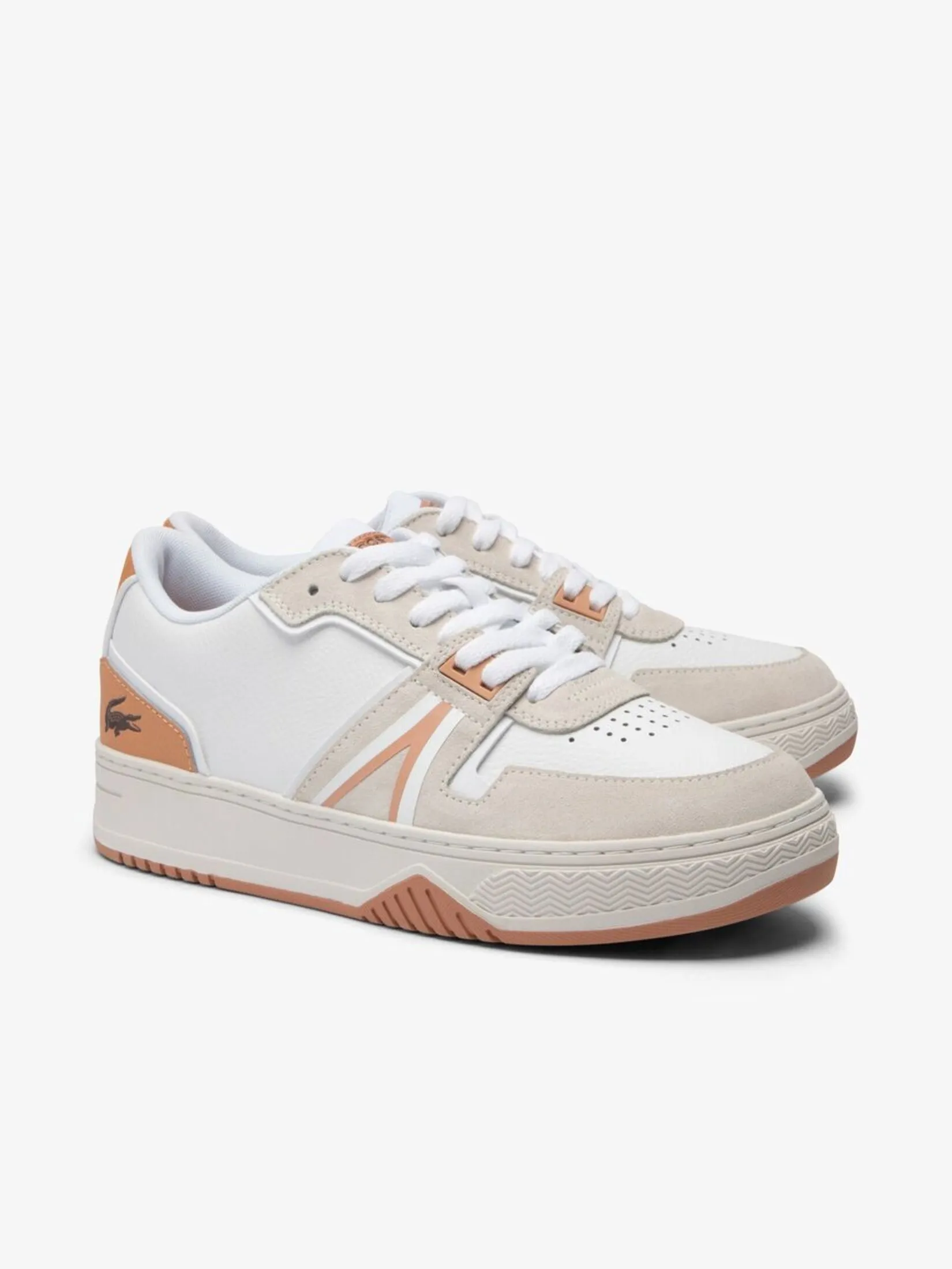 LACOSTE Men’s L001 Sport-Inspired Leather Trainers White LACOSTE Men’s L001 Sport-Inspired Leather Trainers White