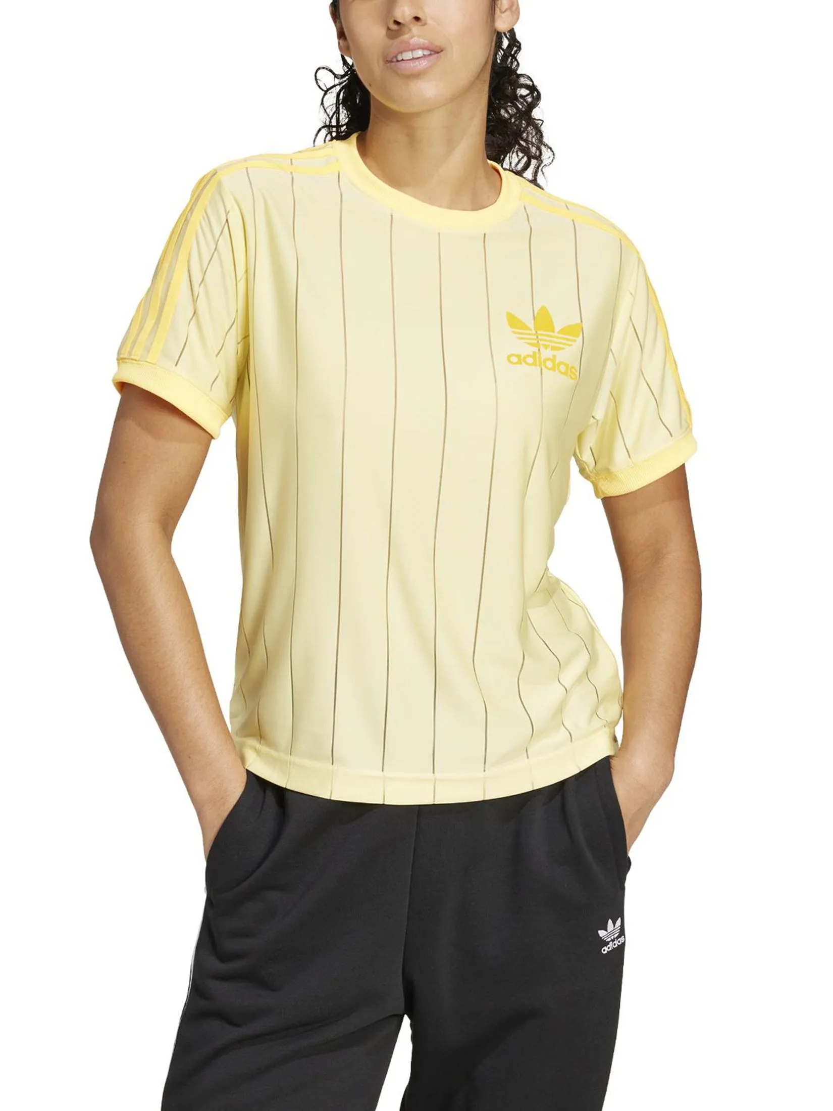 ADIDAS Women T-Shirt 3-Stripes Almost Yellow ADIDAS Women T-Shirt 3-Stripes Almost Yellow